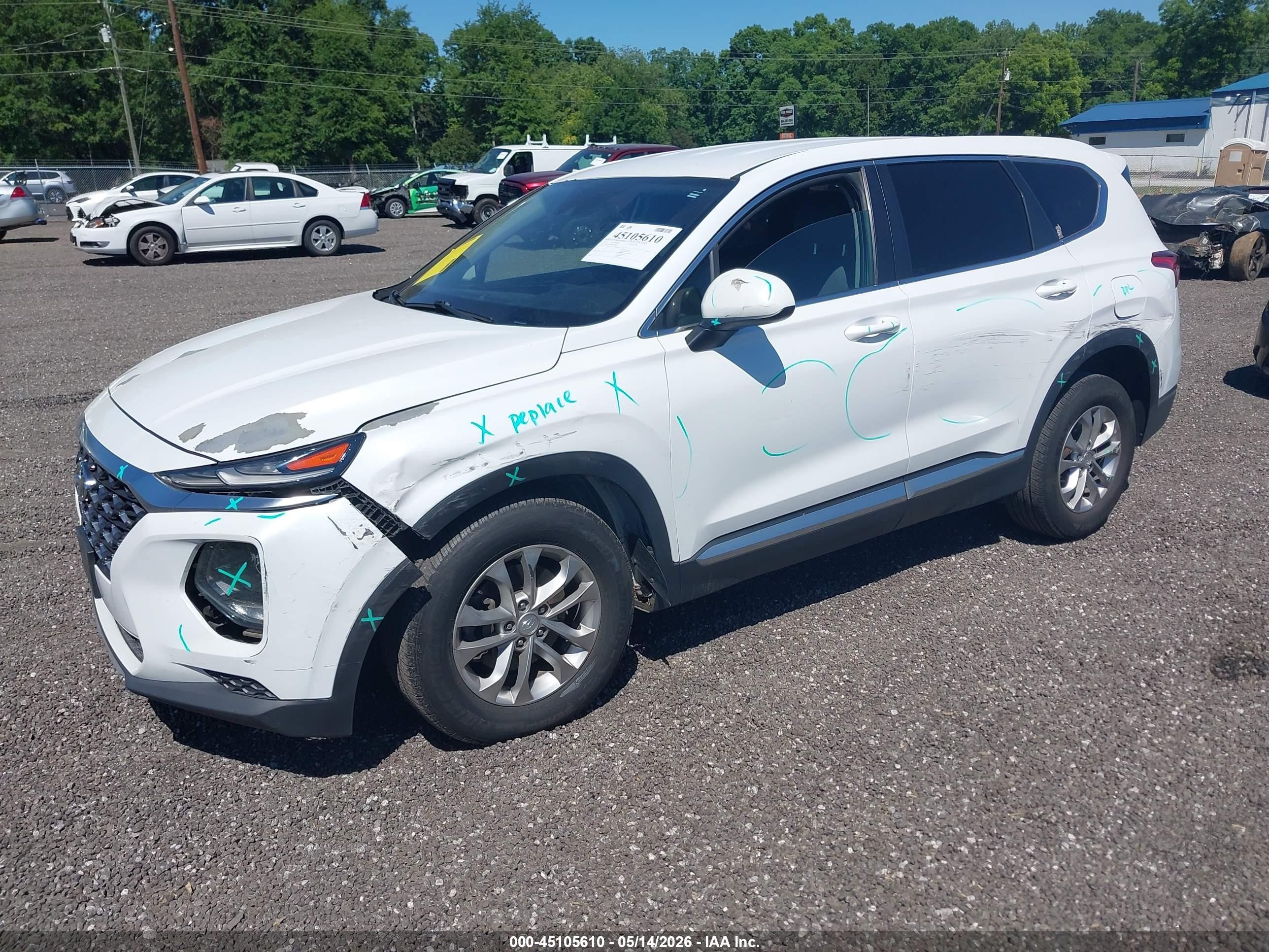 2019 Hyundai Santa Fe Se White vin: 5NMS23AD4KH098944