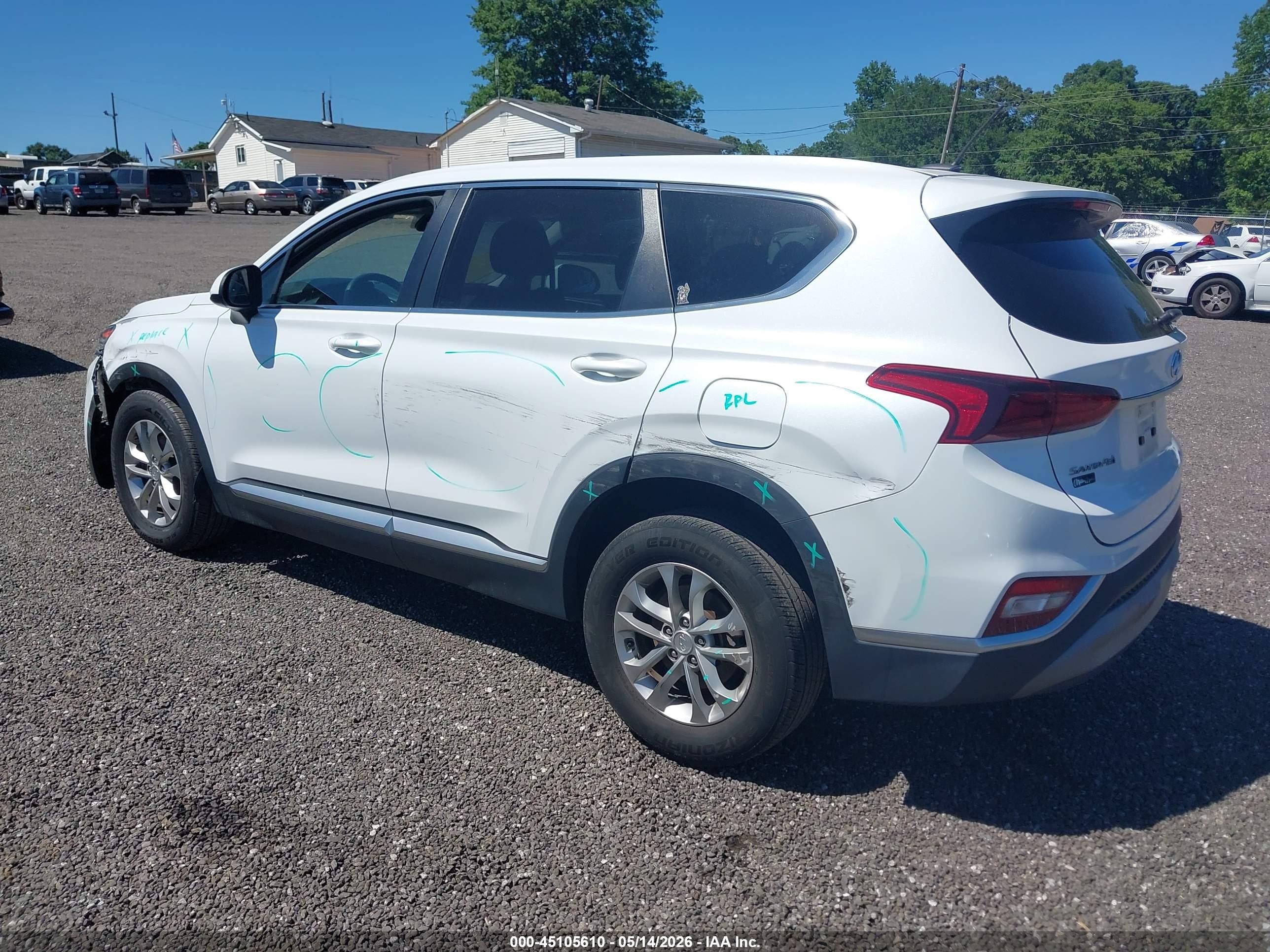 2019 Hyundai Santa Fe Se White vin: 5NMS23AD4KH098944