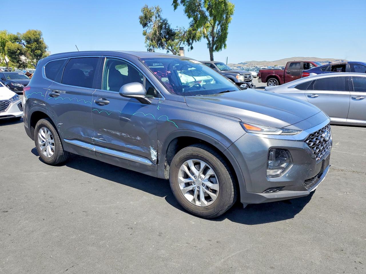 2019 Hyundai Santa Fe Se Gray vin: 5NMS23AD5KH009611