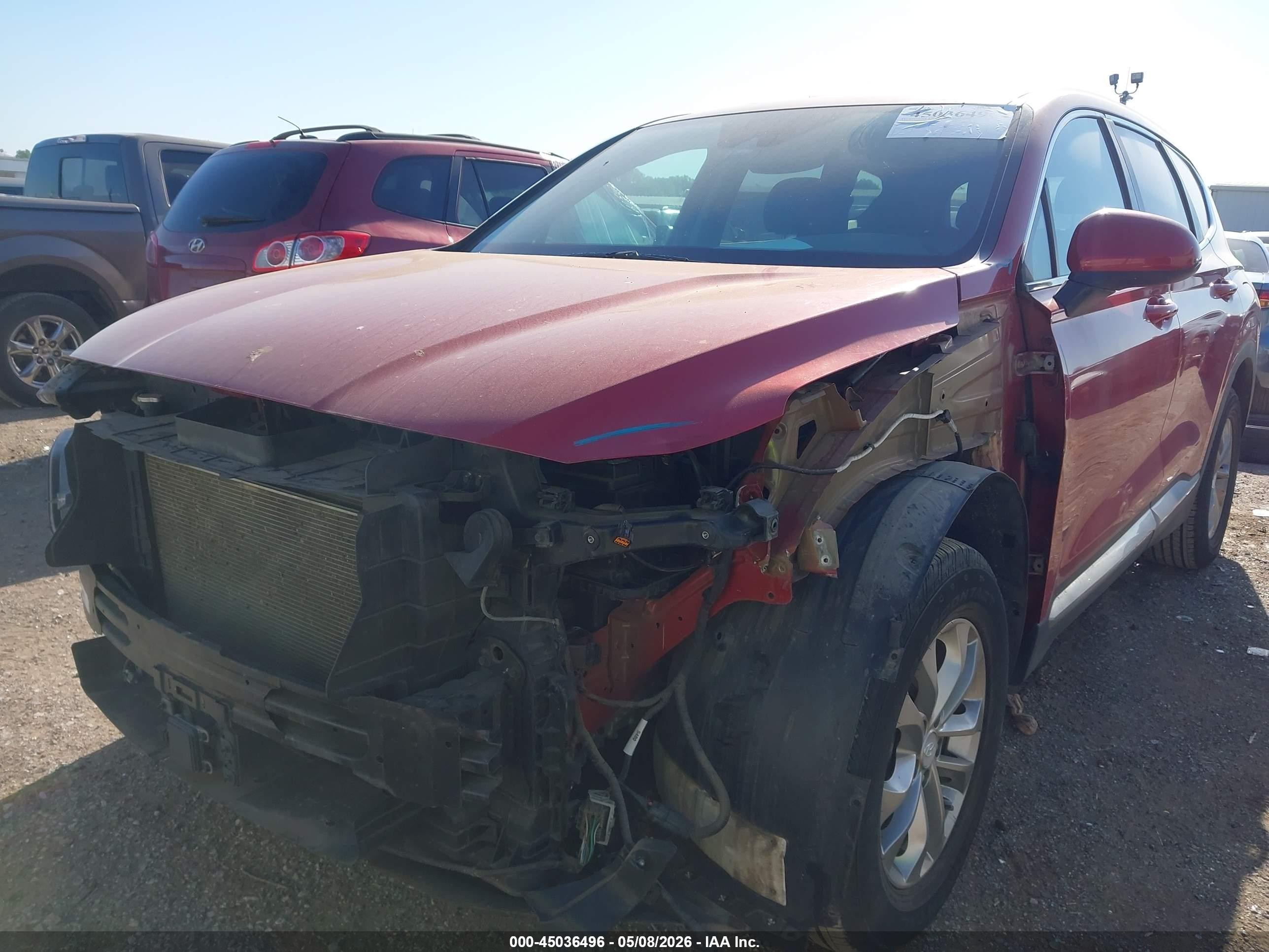2019 Hyundai Santa Fe Se Темно-бордовый vin: 5NMS23AD7KH111718