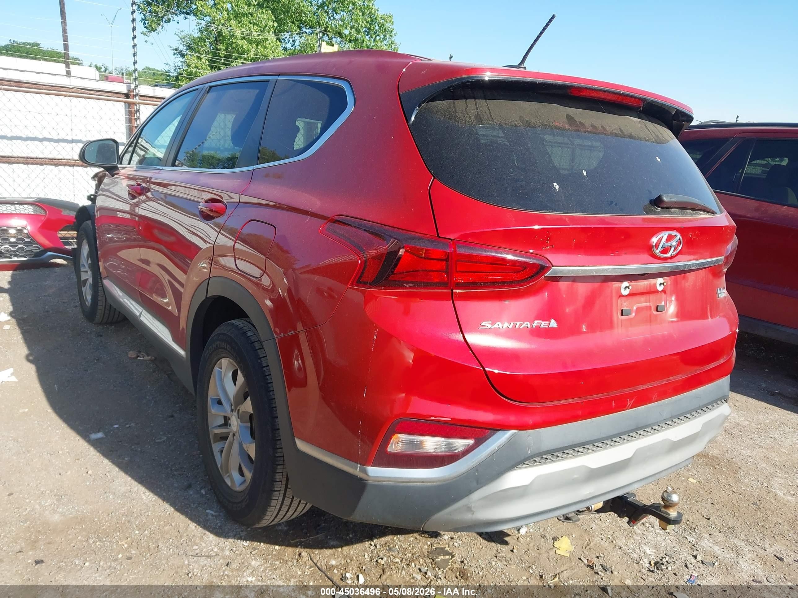 2019 Hyundai Santa Fe Se Темно-бордовый vin: 5NMS23AD7KH111718