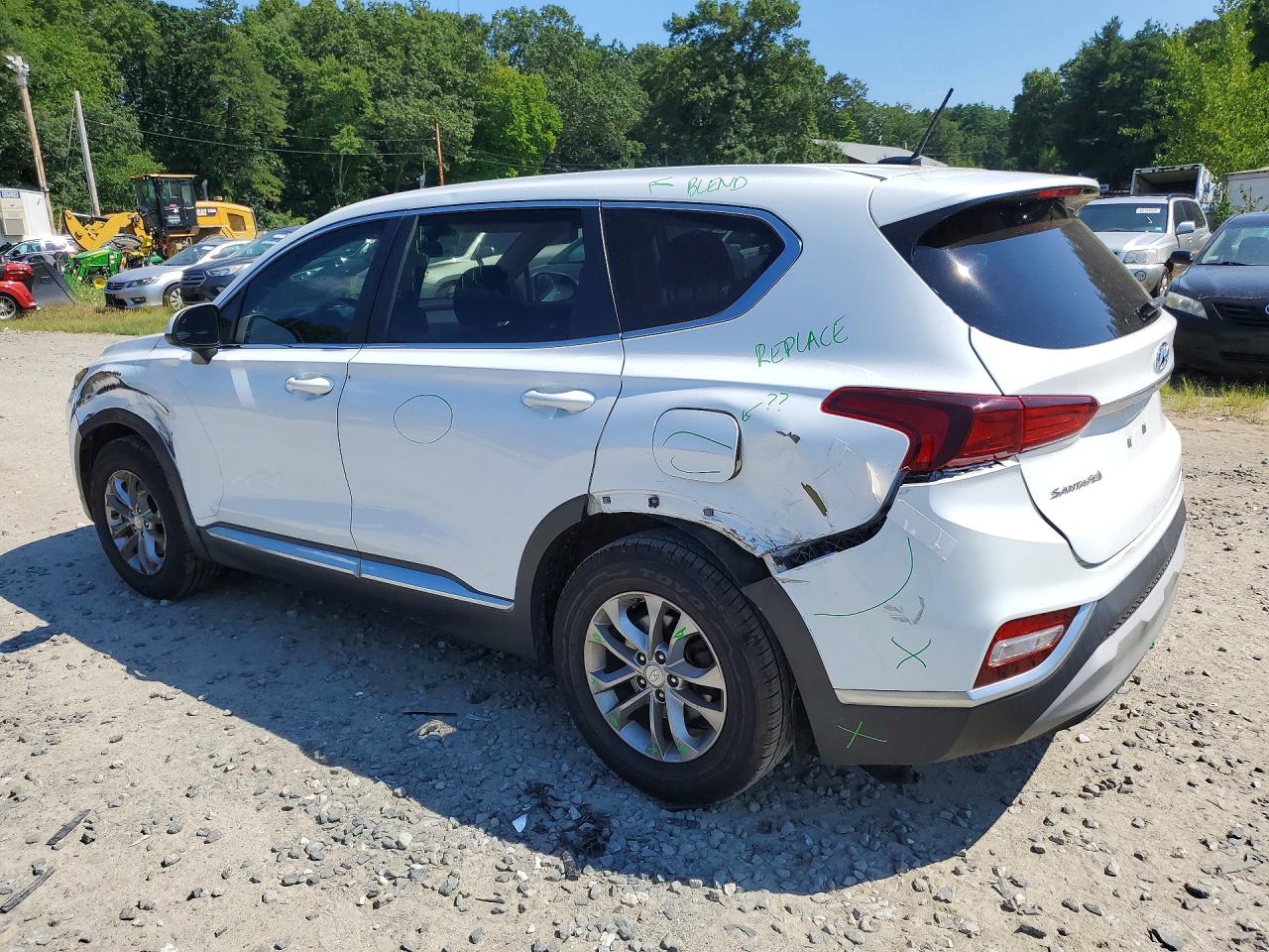 2019 Hyundai Santa Fe Se White vin: 5NMS23AD8KH007710