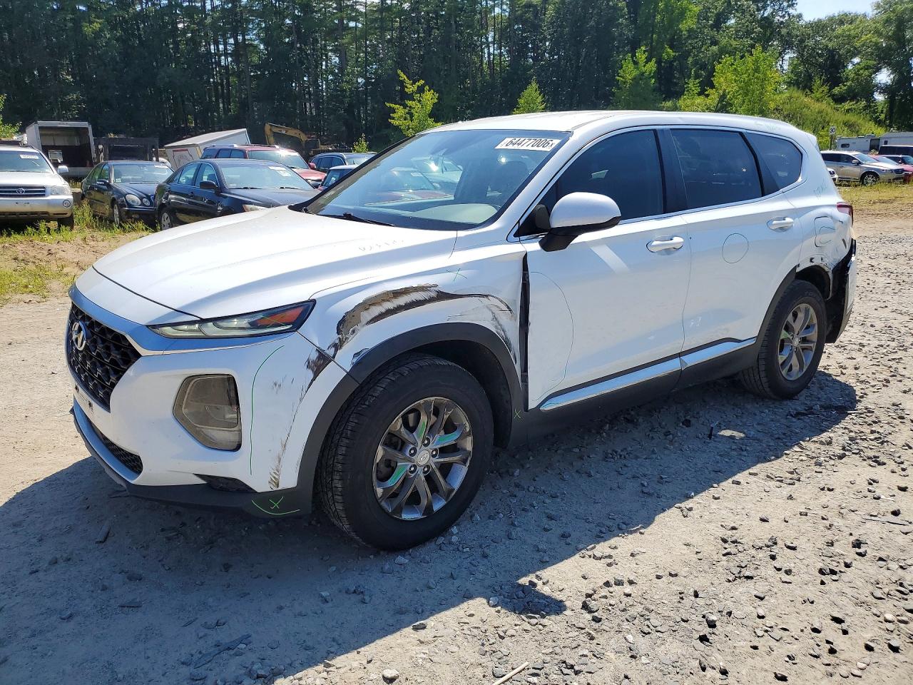 2019 Hyundai Santa Fe Se White vin: 5NMS23AD8KH007710