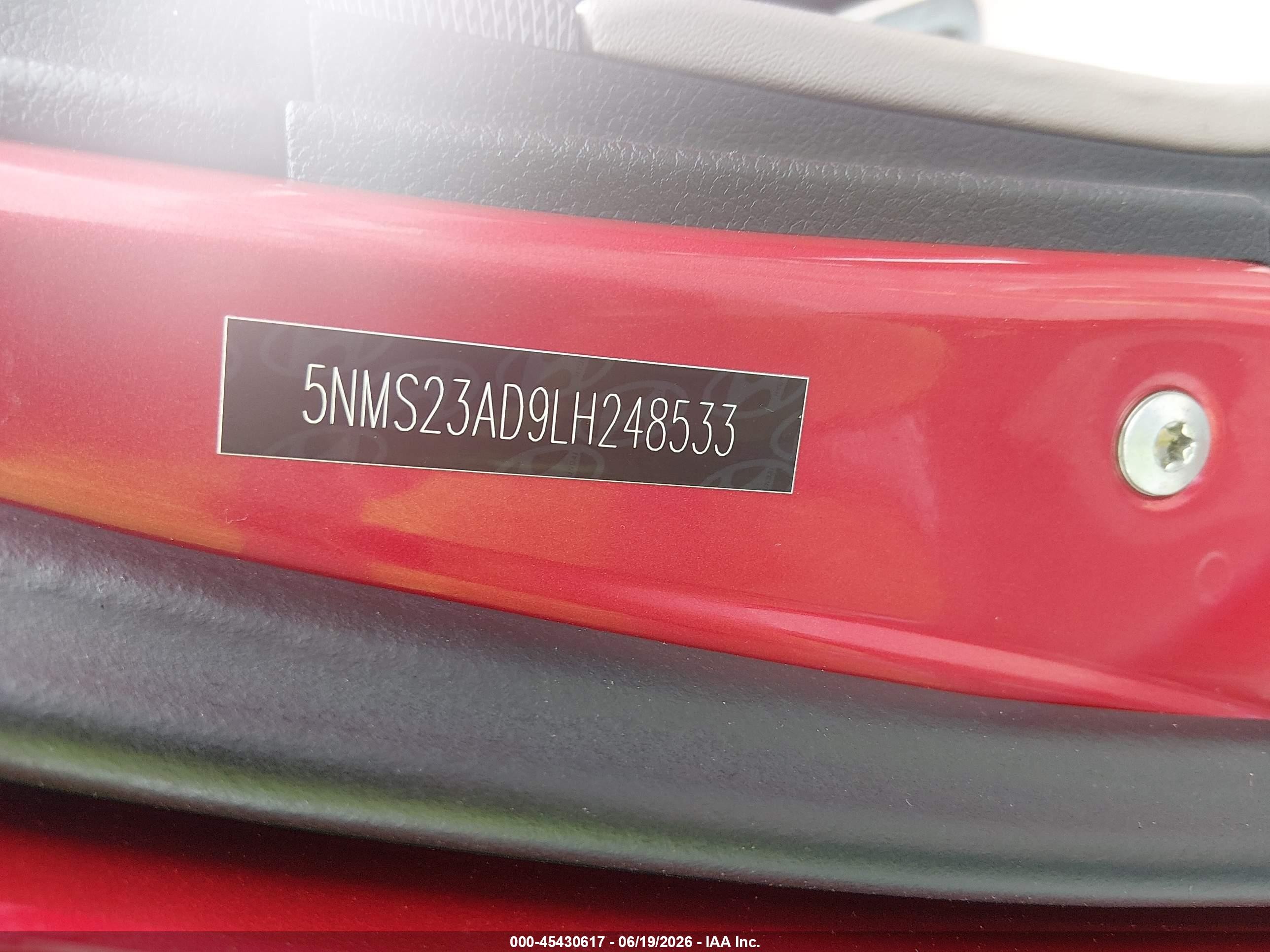 2020 Hyundai Santa Fe Se Red vin: 5NMS23AD9LH248533