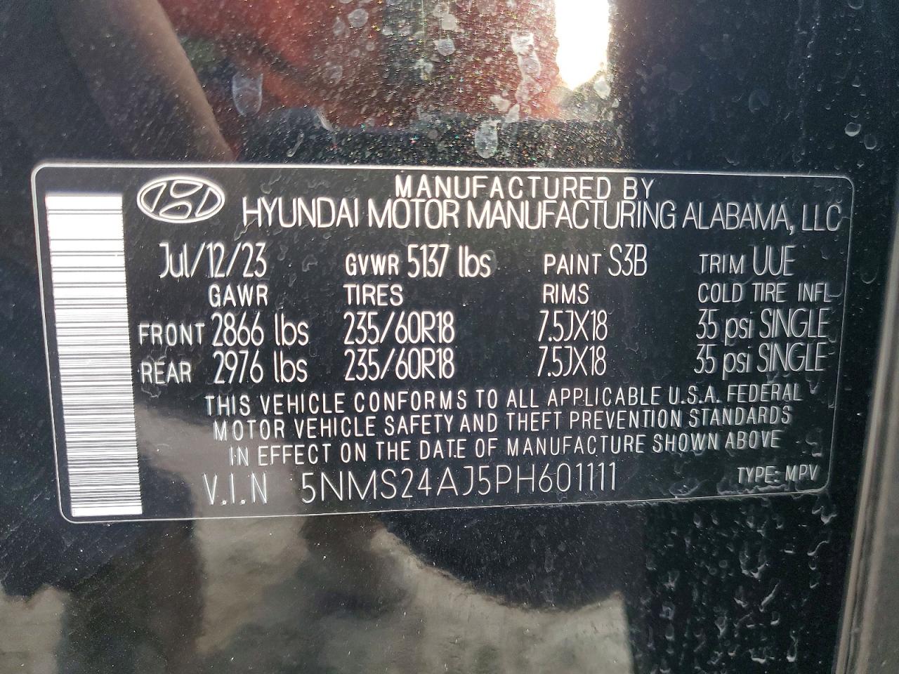 2023 Hyundai Santa Fe Sel Черный vin: 5NMS24AJ5PH601111
