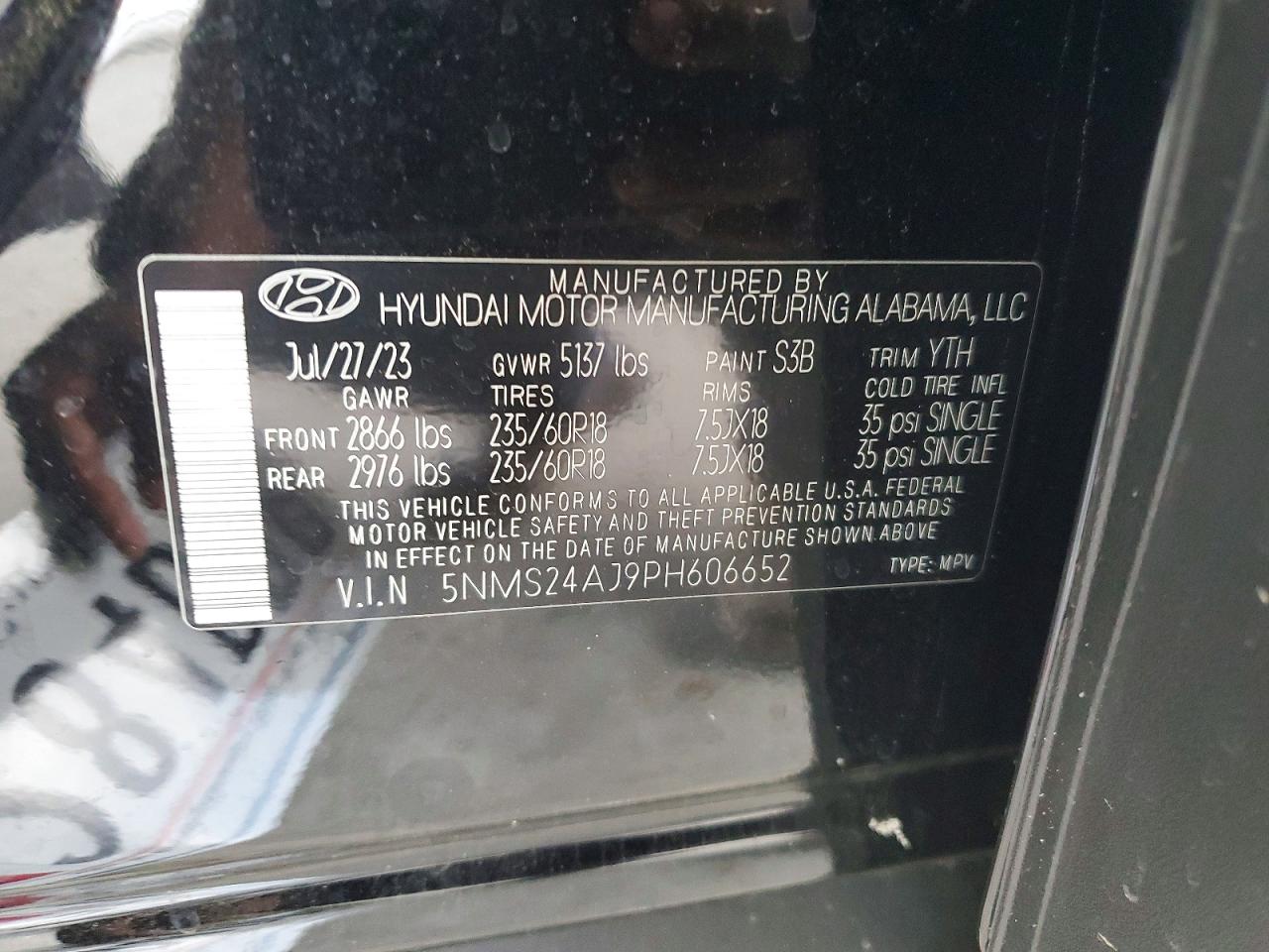 2023 Hyundai Santa Fe Sel Черный vin: 5NMS24AJ9PH606652
