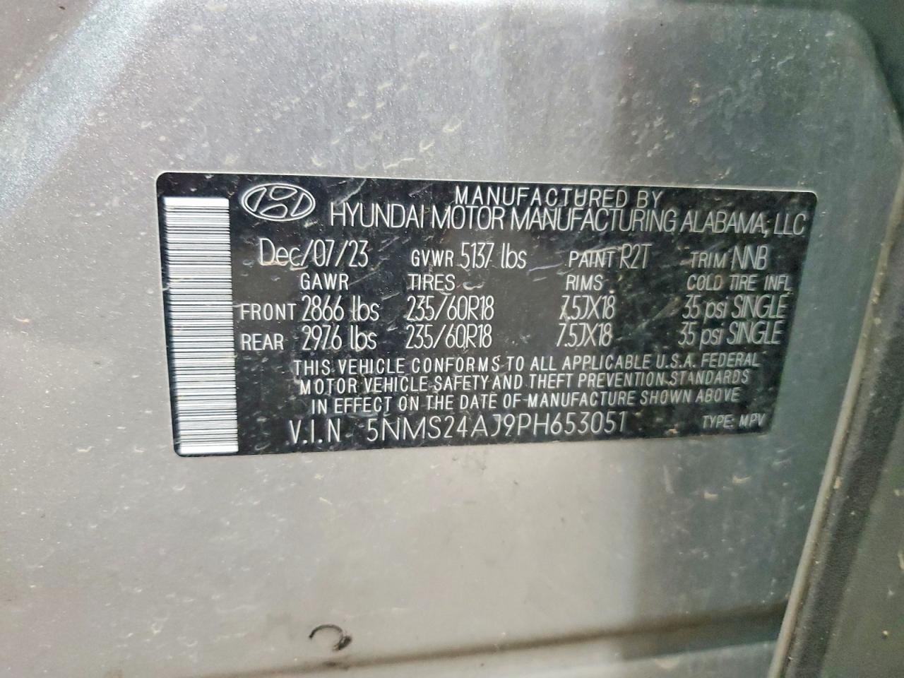 2023 Hyundai Santa Fe Sel Silver vin: 5NMS24AJ9PH653051