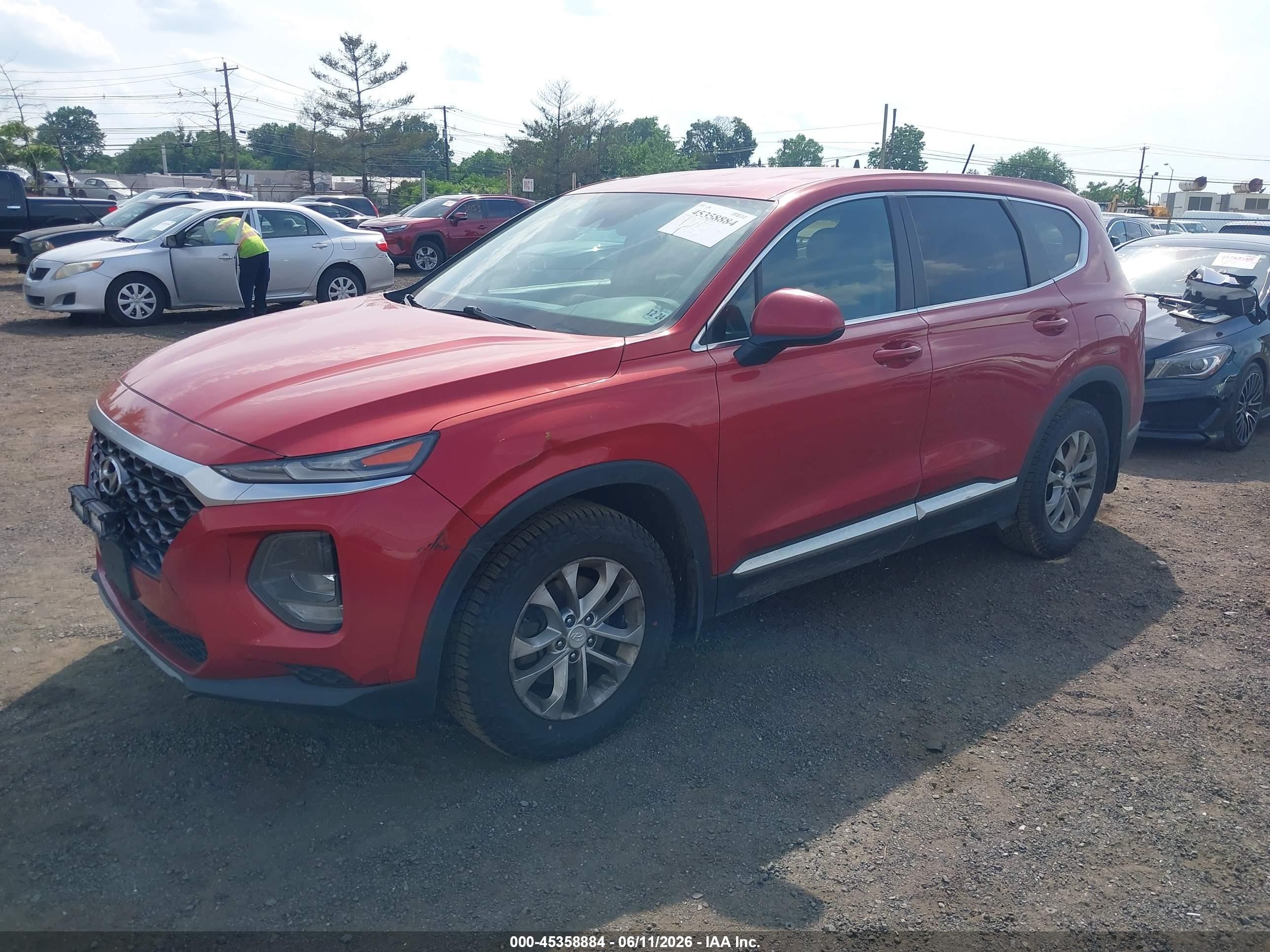2020 Hyundai Santa Fe Se Red vin: 5NMS2CAD5LH150180