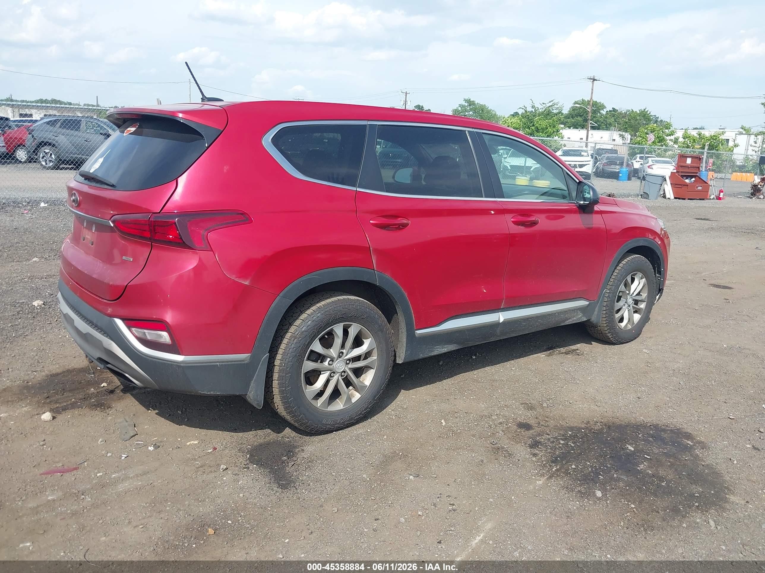 2020 Hyundai Santa Fe Se Red vin: 5NMS2CAD5LH150180