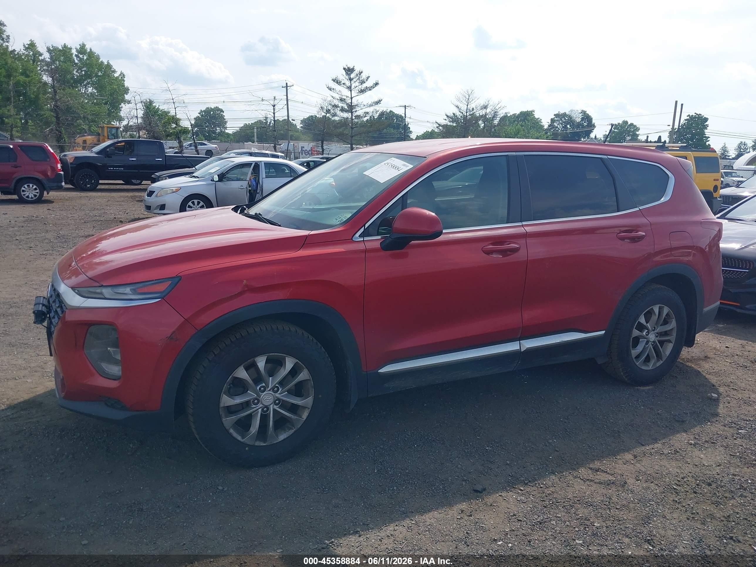 2020 Hyundai Santa Fe Se Red vin: 5NMS2CAD5LH150180