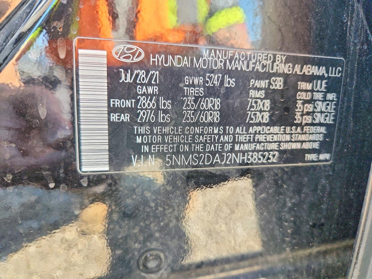 2022 Hyundai Santa Fe Sel Black vin: 5NMS2DAJ2NH385232