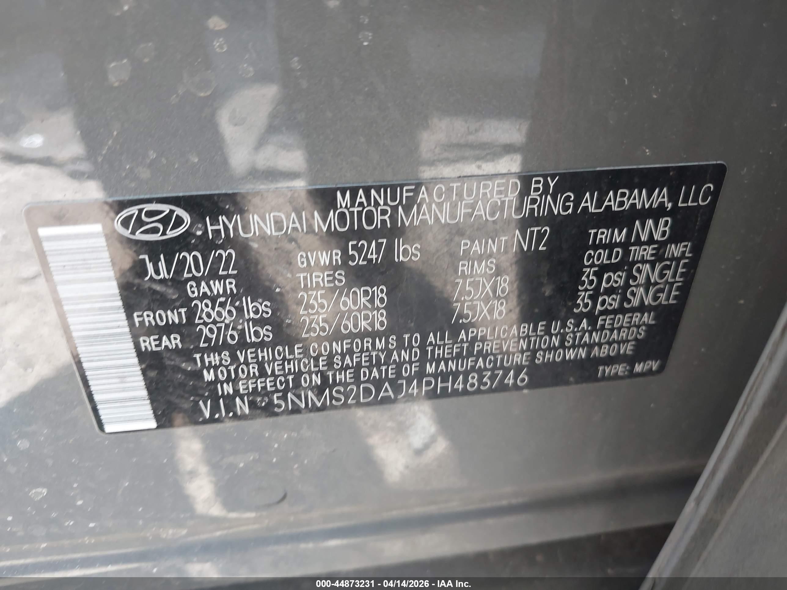 2023 Hyundai Santa Fe Sel Gray vin: 5NMS2DAJ4PH483746