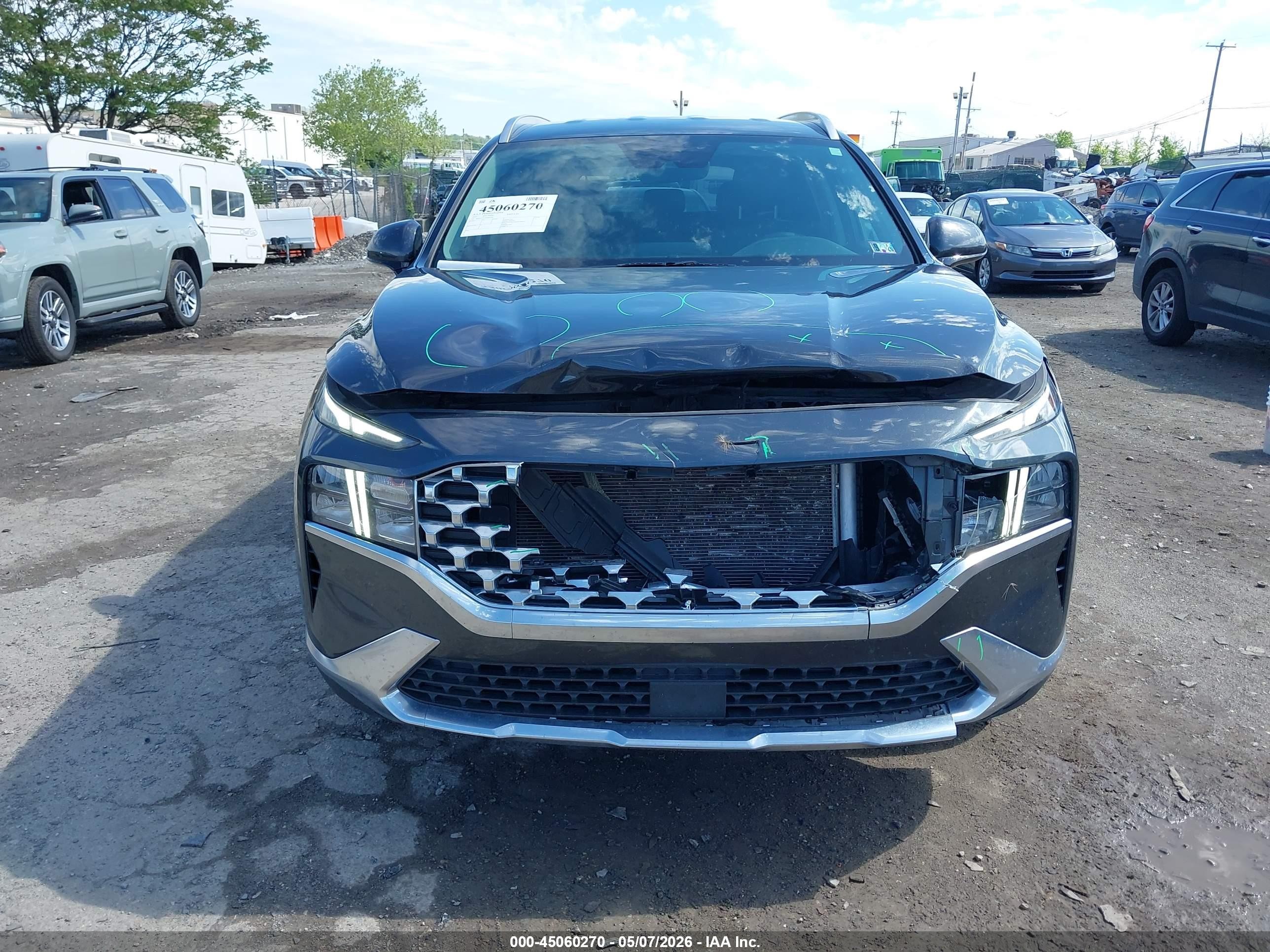 2022 Hyundai Santa Fe Sel Серый vin: 5NMS2DAJ5NH481856