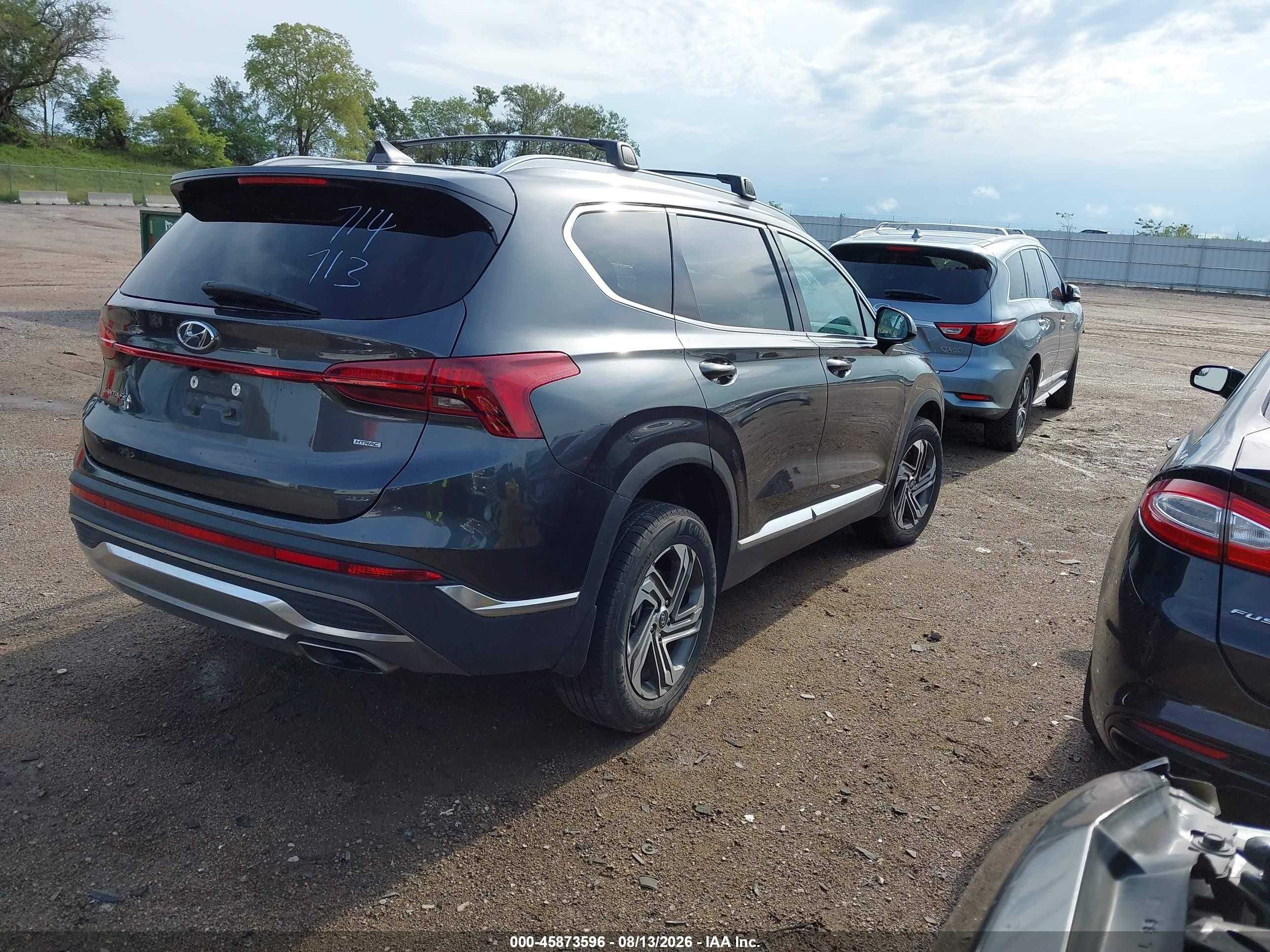 2022 Hyundai Santa Fe Sel Gray vin: 5NMS2DAJ9NH450674