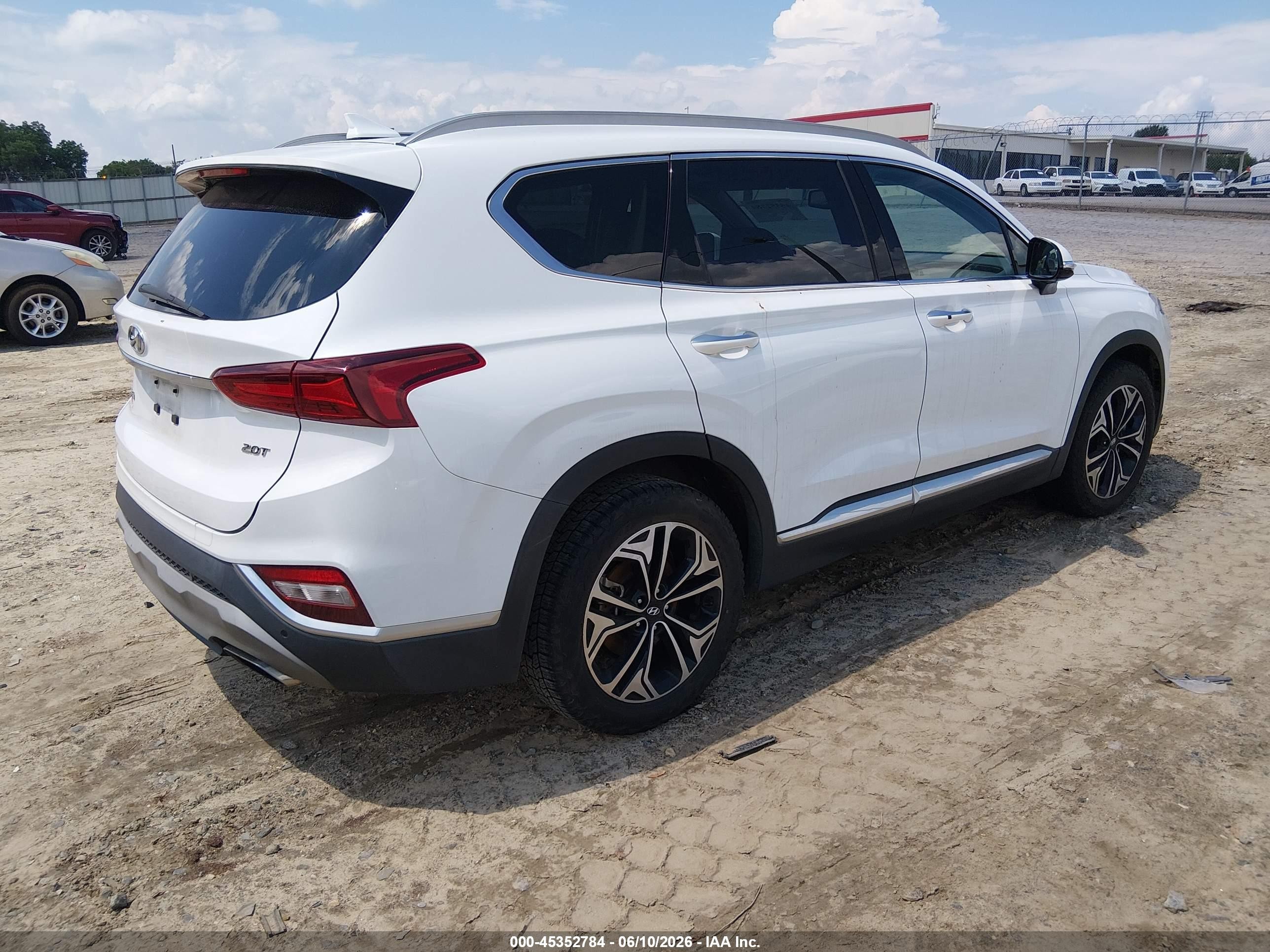 2020 Hyundai Santa Fe Sel 2.0t White vin: 5NMS33AAXLH188152