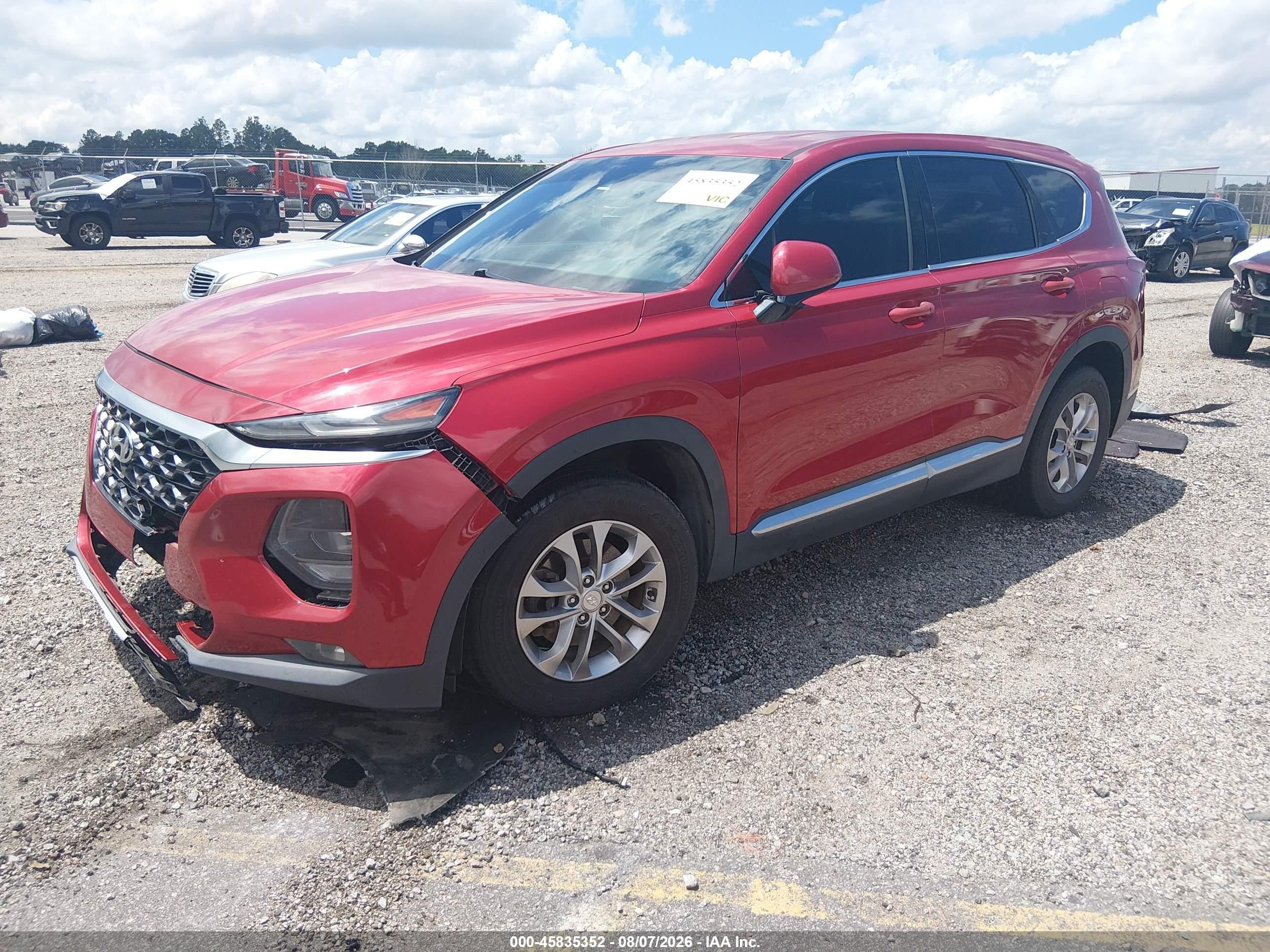 2019 Hyundai Santa Fe Sel Red vin: 5NMS33AD1KH001504