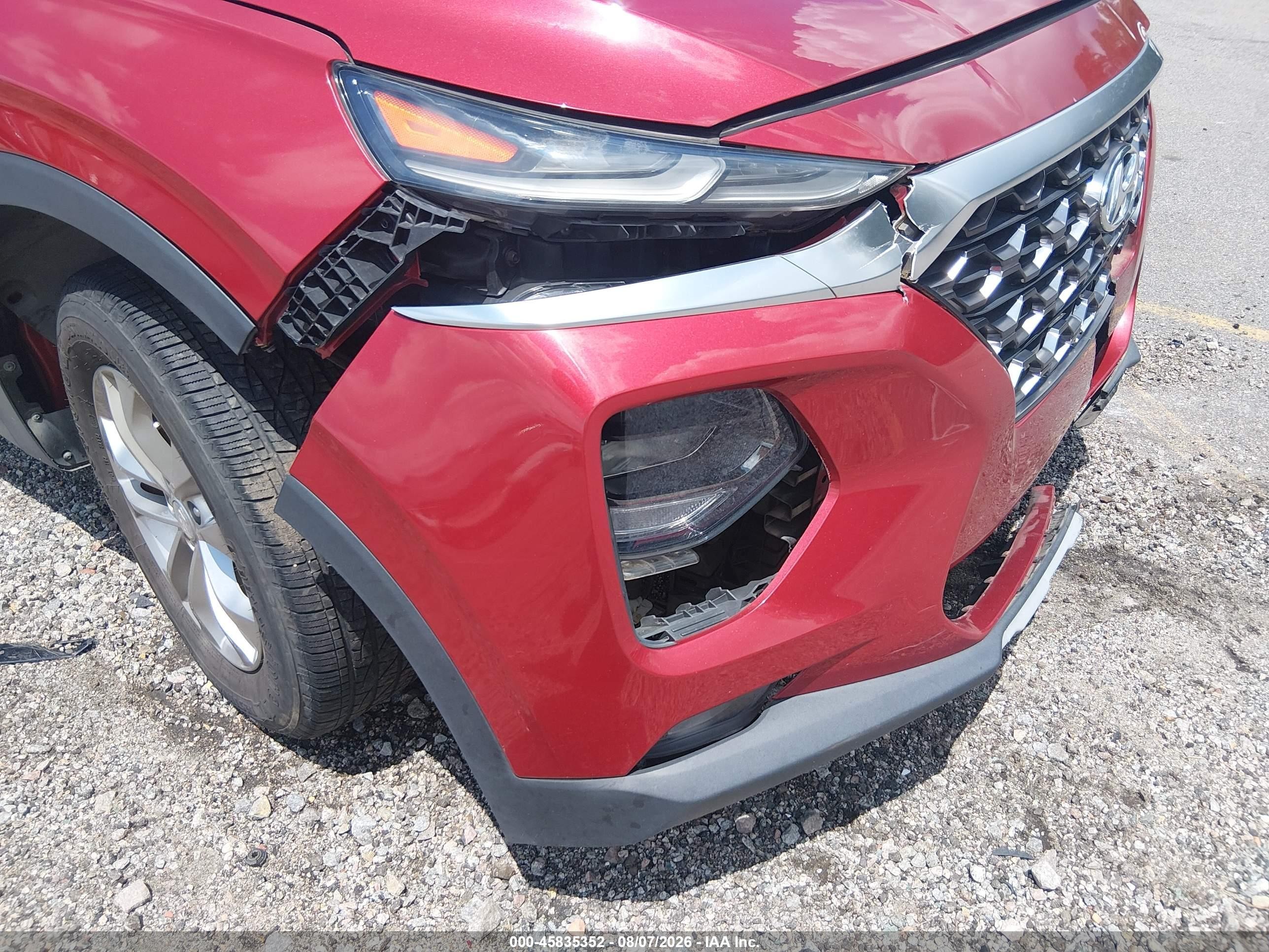 2019 Hyundai Santa Fe Sel Red vin: 5NMS33AD1KH001504