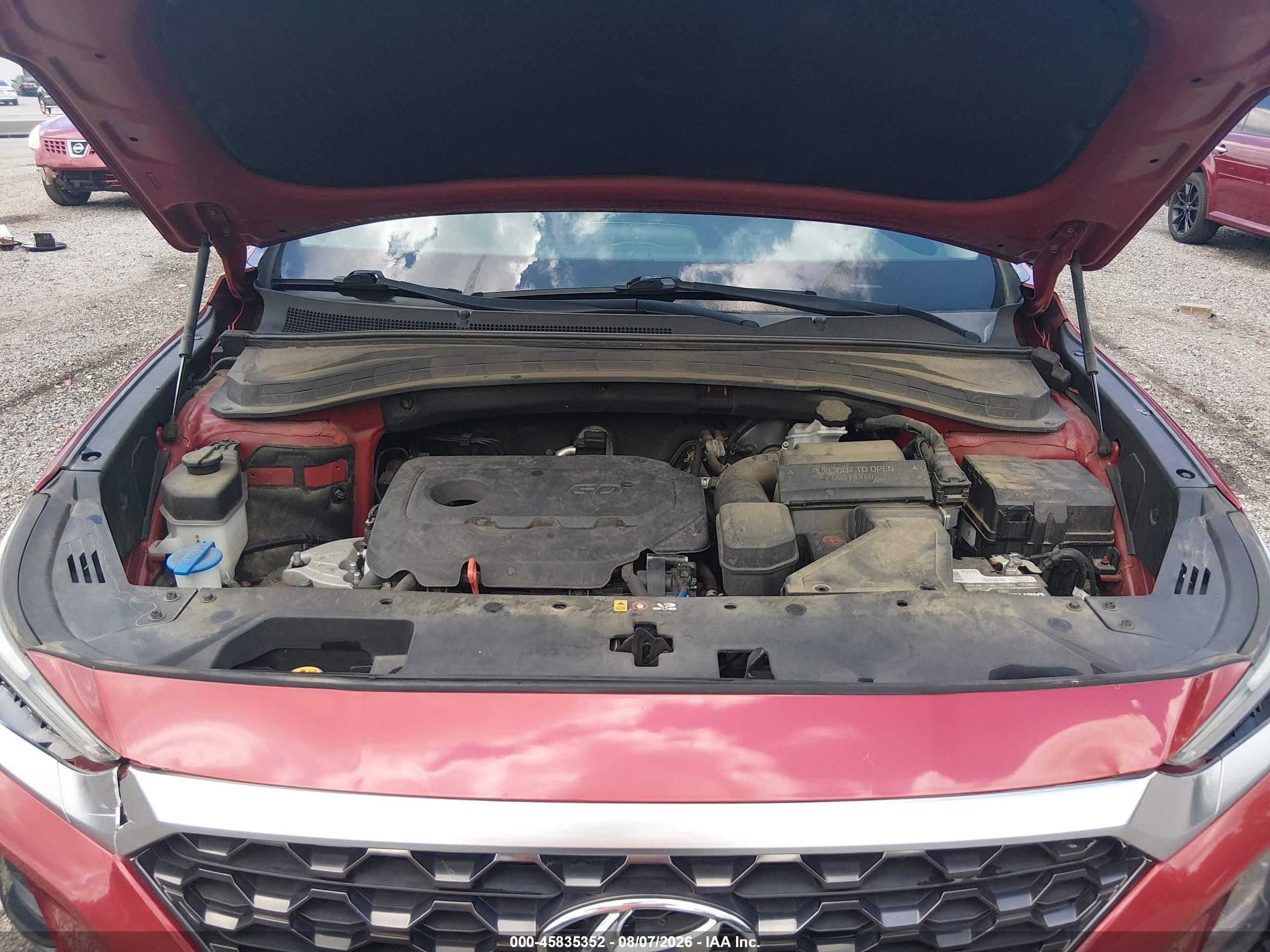 2019 Hyundai Santa Fe Sel Red vin: 5NMS33AD1KH001504