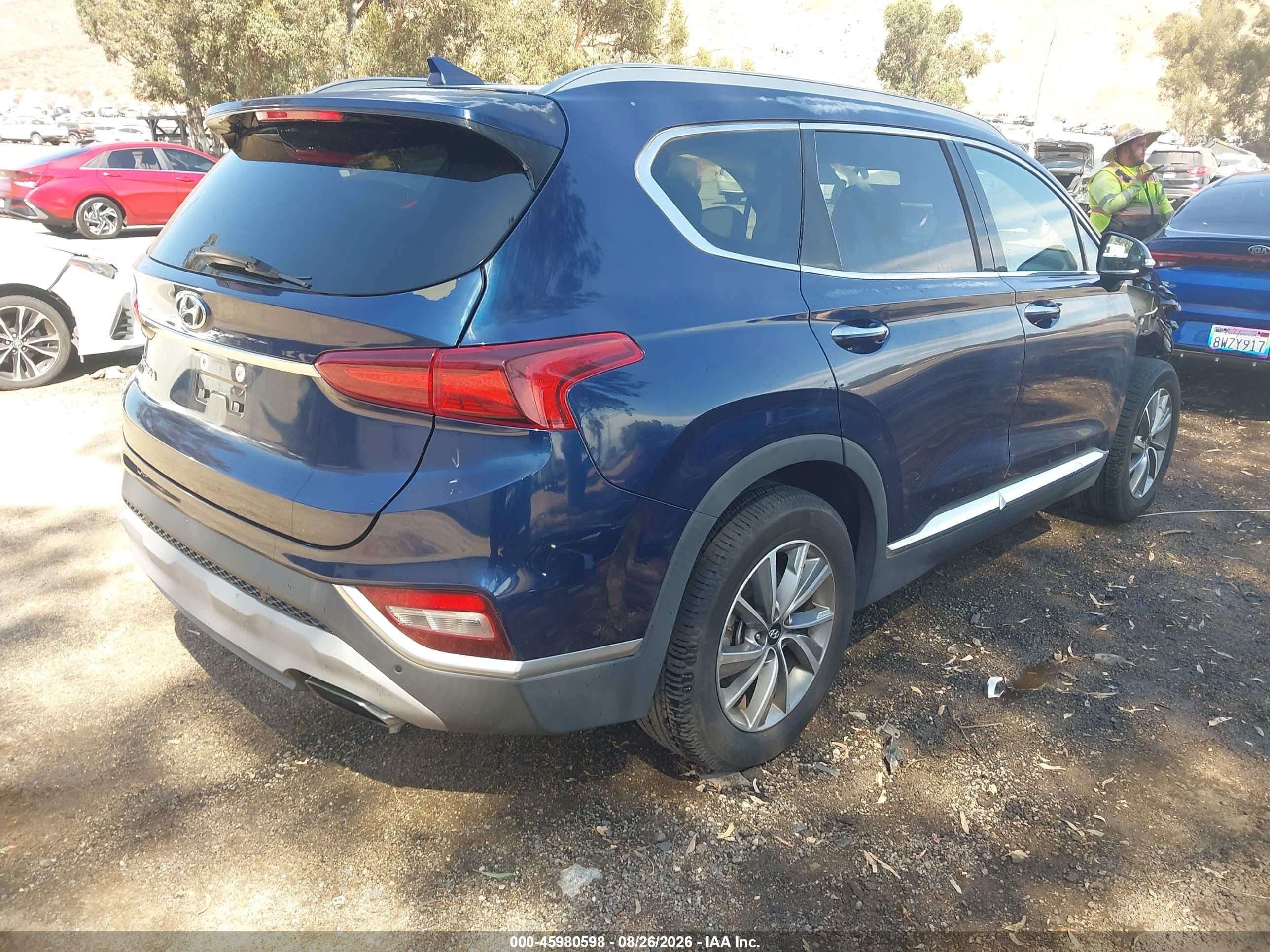 2020 Hyundai Santa Fe Sel Blue vin: 5NMS33AD7LH150355