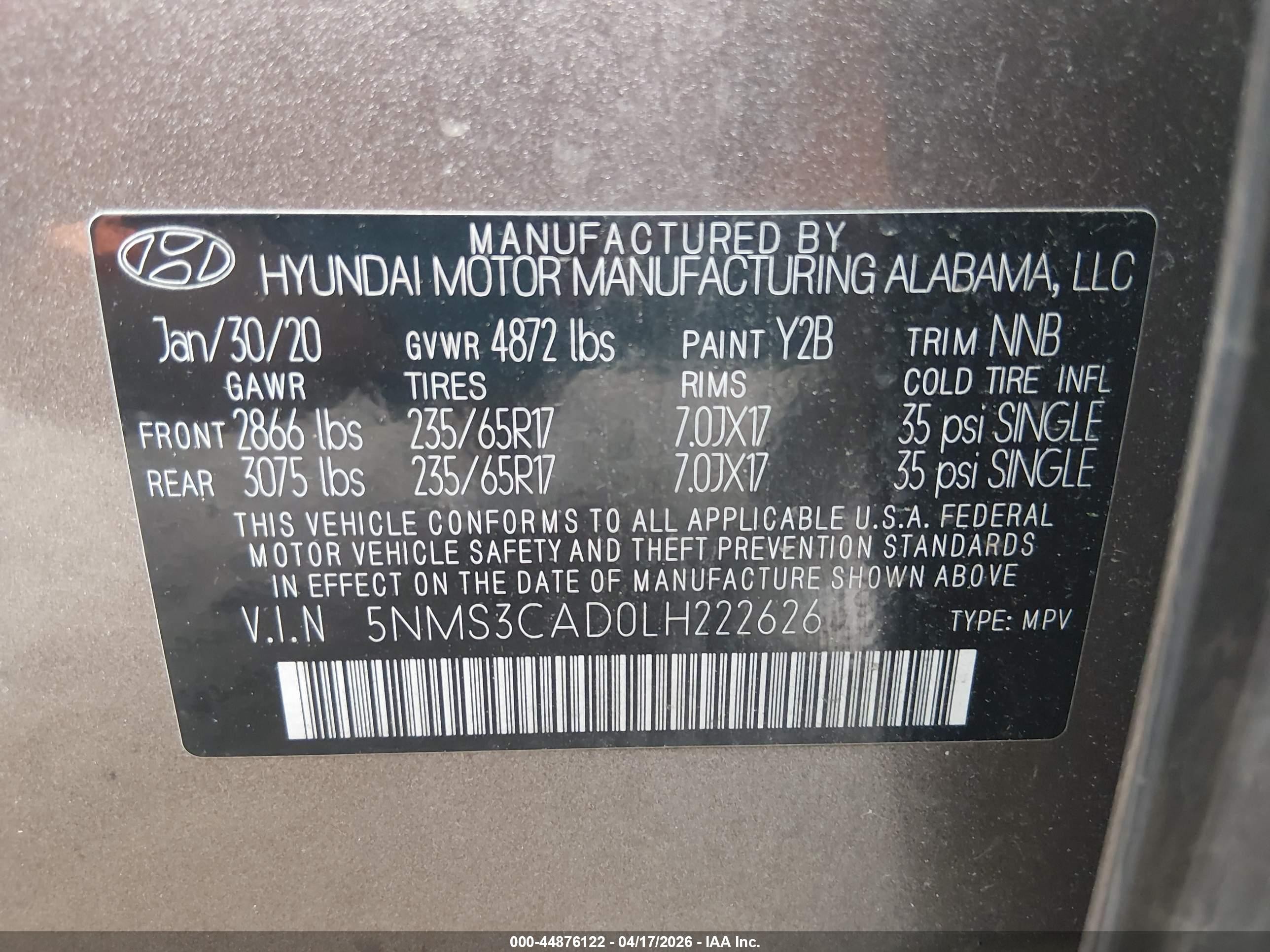 2020 Hyundai Santa Fe Sel Коричневый vin: 5NMS3CAD0LH222626