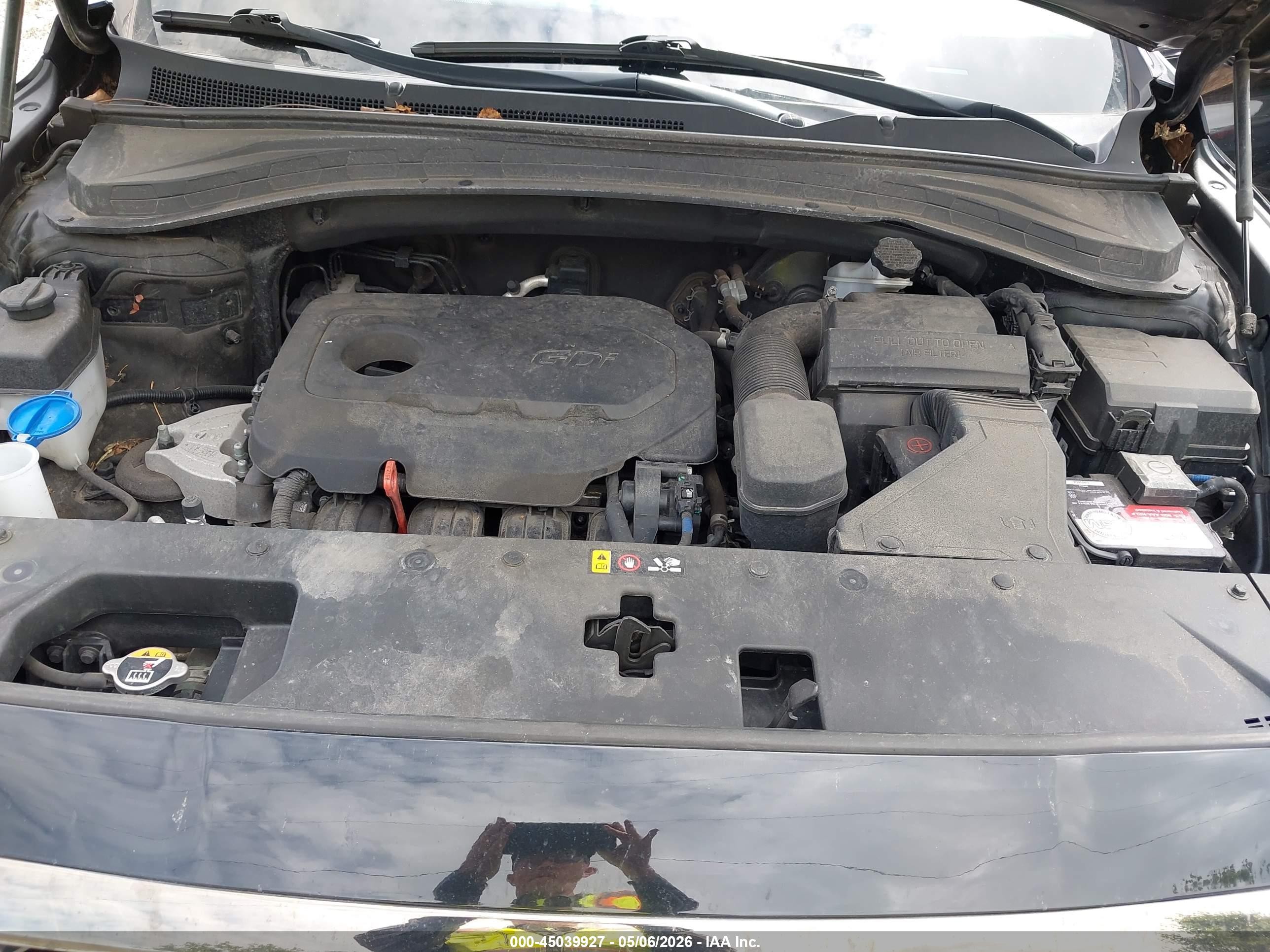 2019 Hyundai Santa Fe Sel Черный vin: 5NMS3CADXKH132334