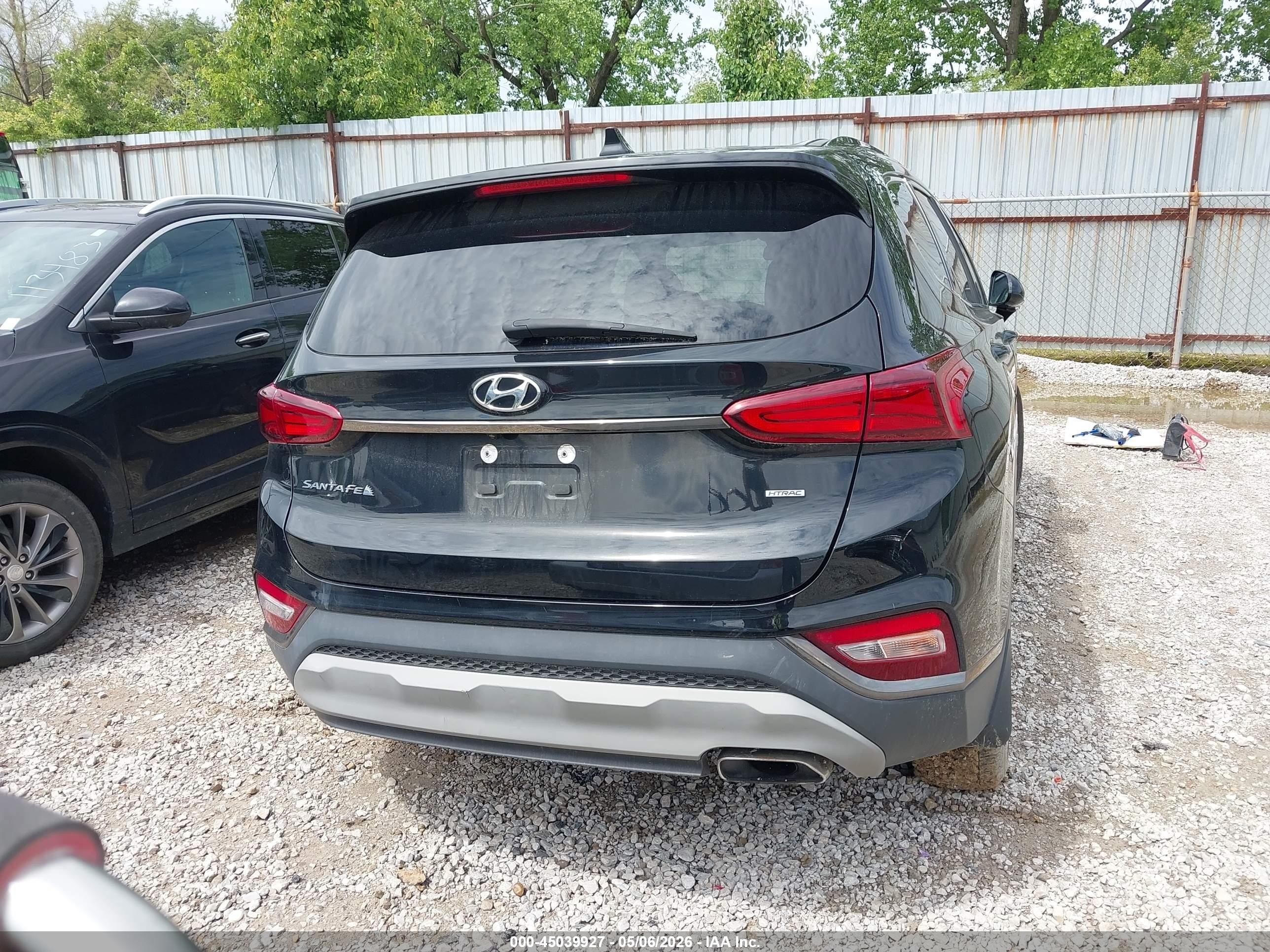 2019 Hyundai Santa Fe Sel Черный vin: 5NMS3CADXKH132334