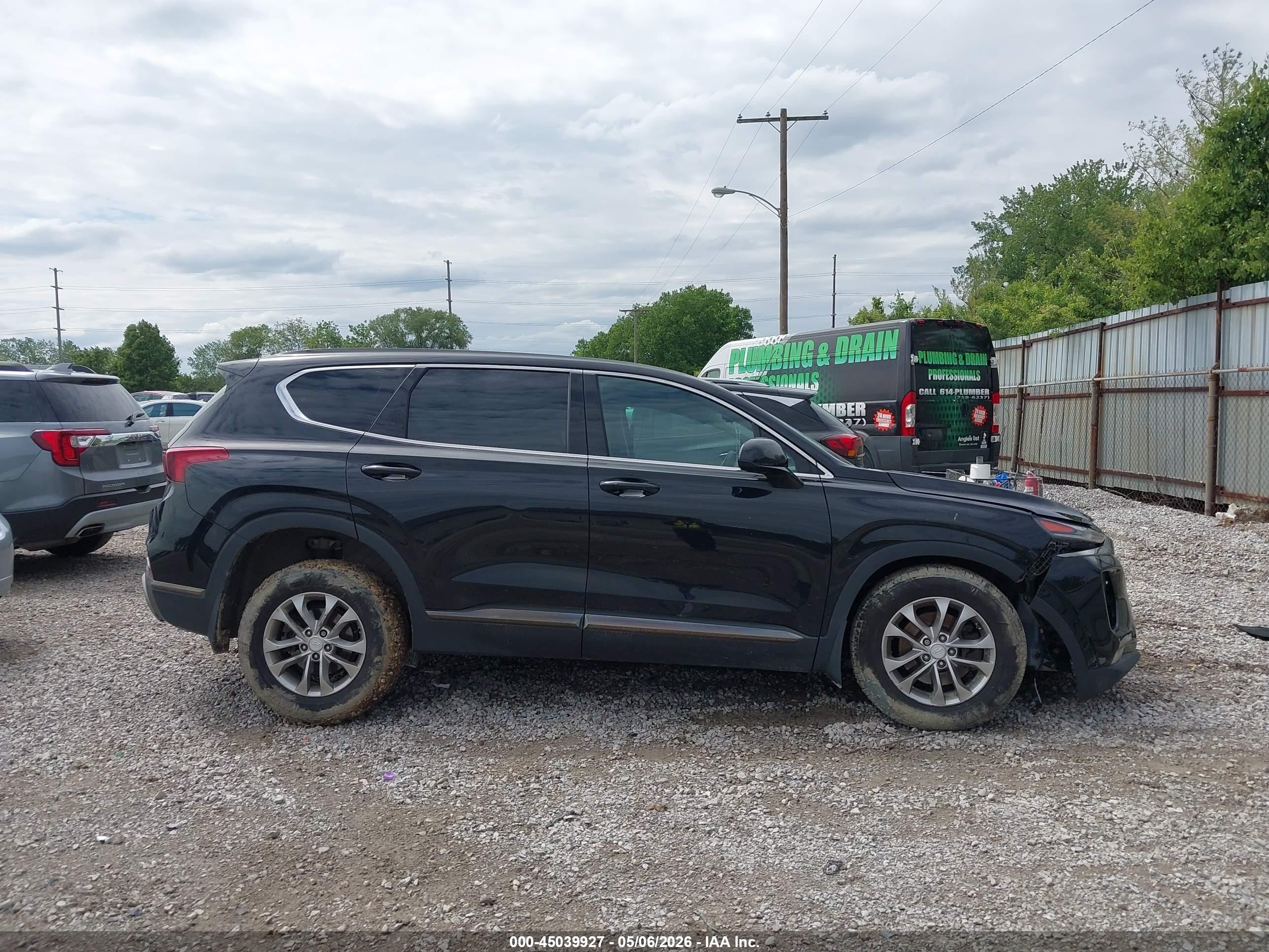 2019 Hyundai Santa Fe Sel Черный vin: 5NMS3CADXKH132334