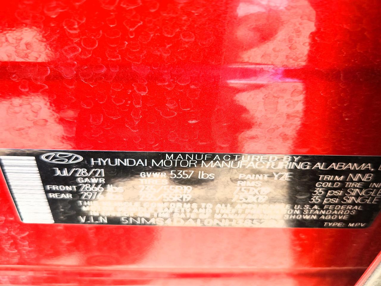 2022 Hyundai Santa Fe Limited Red vin: 5NMS4DAL0NH385287