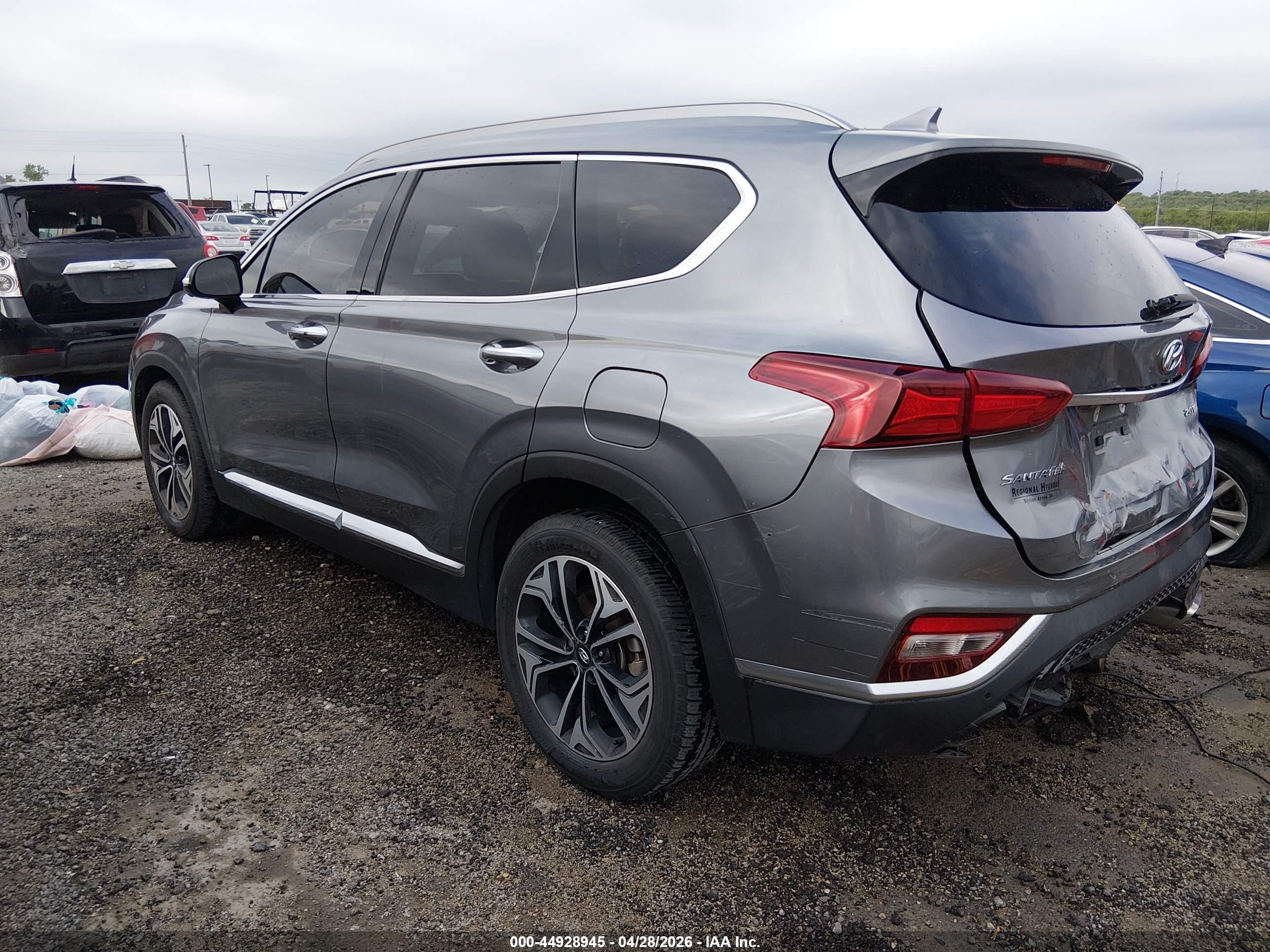 2019 Hyundai Santa Fe Ultimate 2.0t Gray vin: 5NMS53AA1KH059919