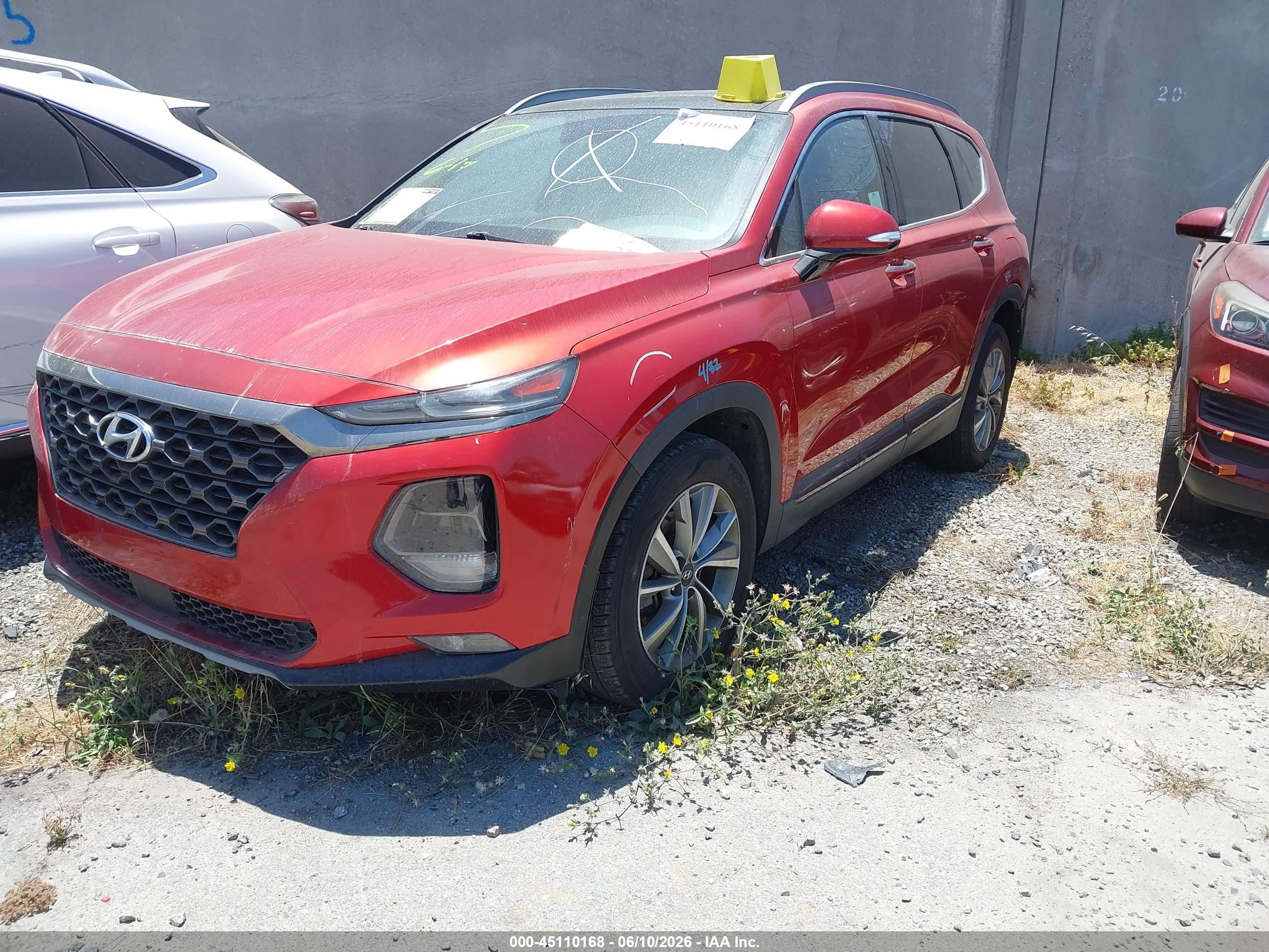 2019 Hyundai Santa Fe Limited Orange vin: 5NMS53AD6KH132759