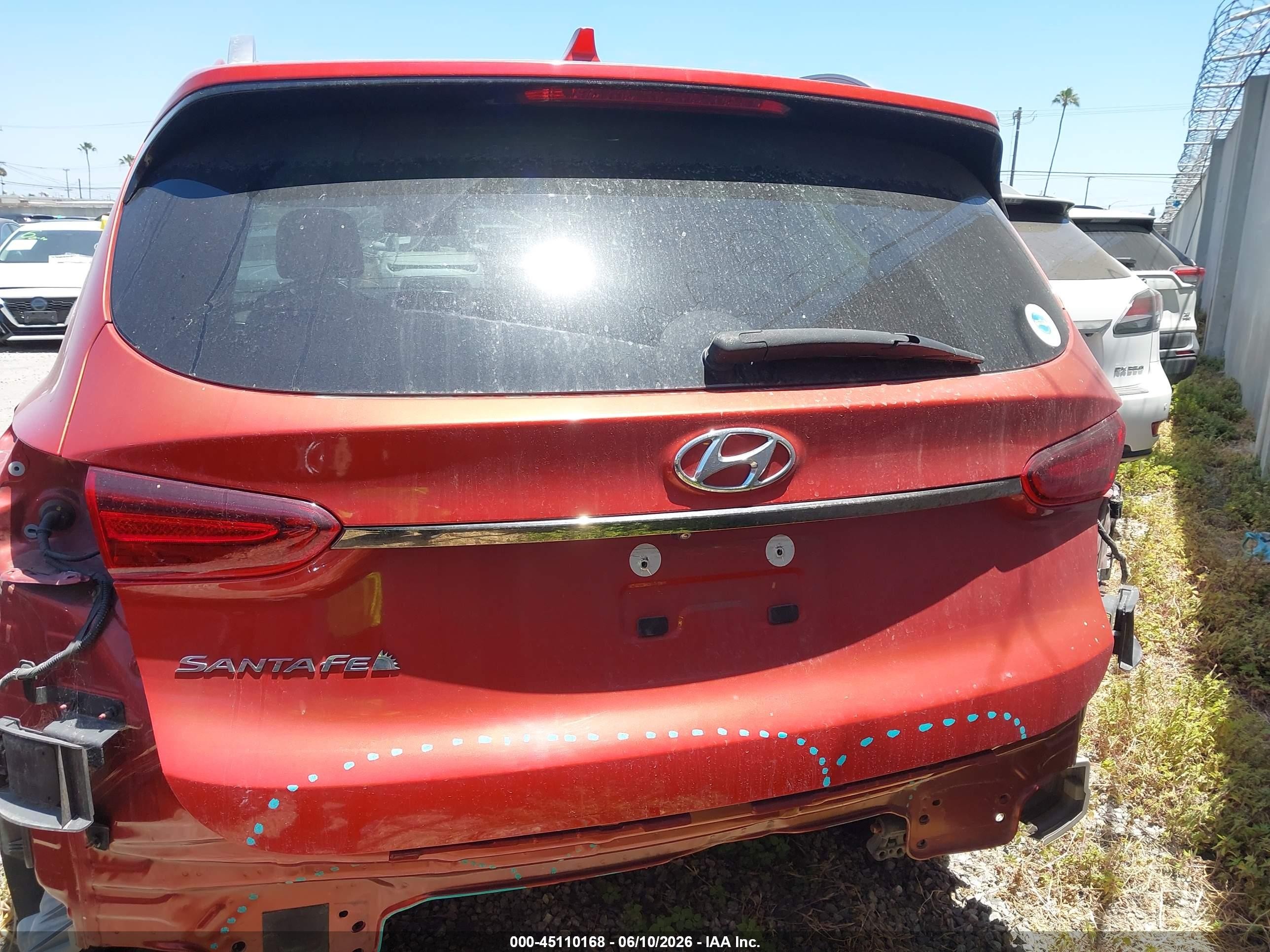 2019 Hyundai Santa Fe Limited Orange vin: 5NMS53AD6KH132759