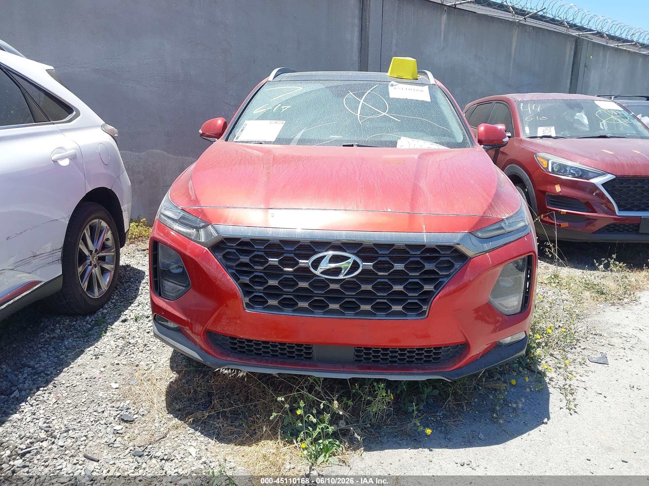 2019 Hyundai Santa Fe Limited Orange vin: 5NMS53AD6KH132759
