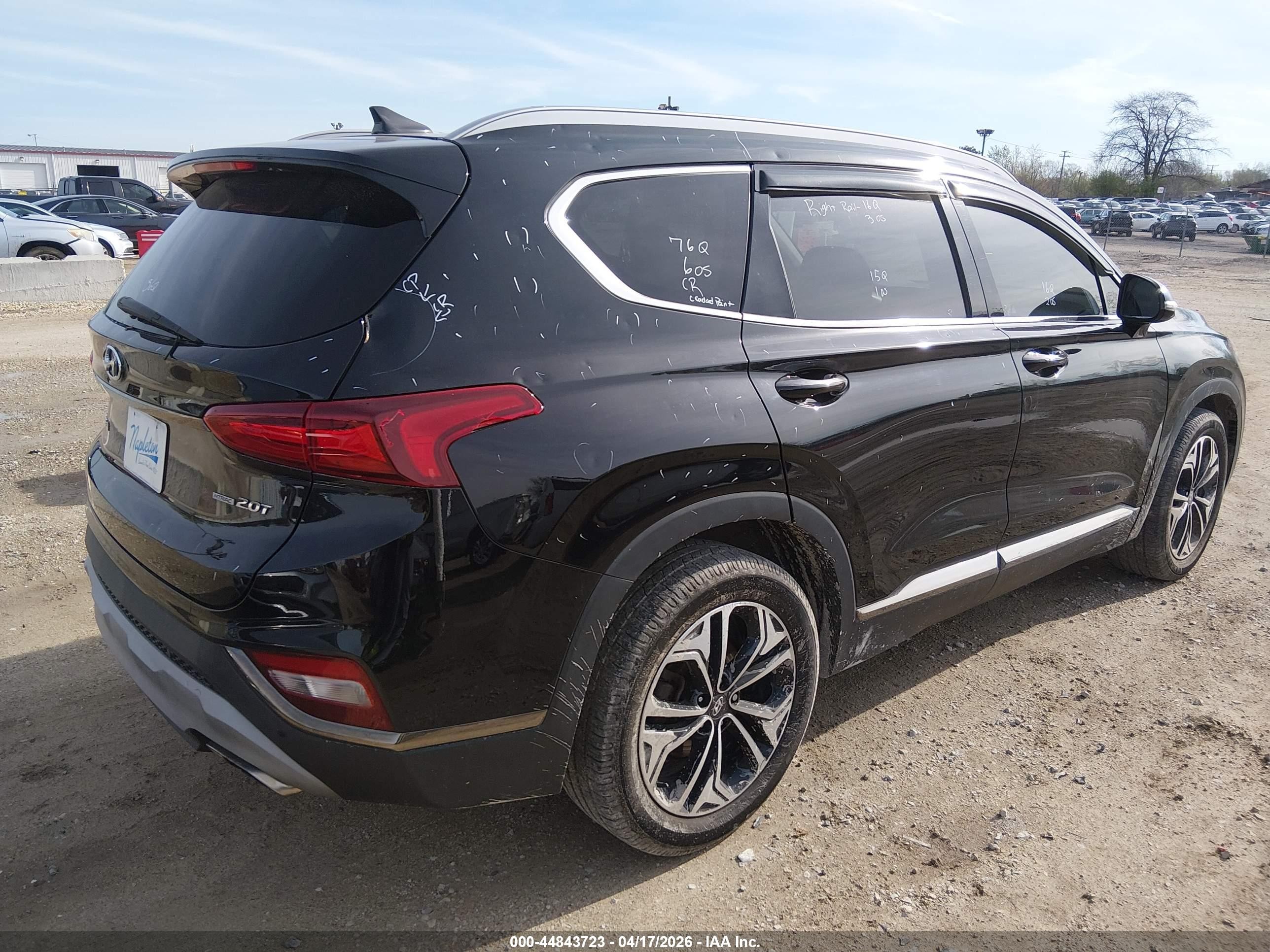 2019 Hyundai Santa Fe Limited 2.0t Black vin: 5NMS5CAA8KH102507