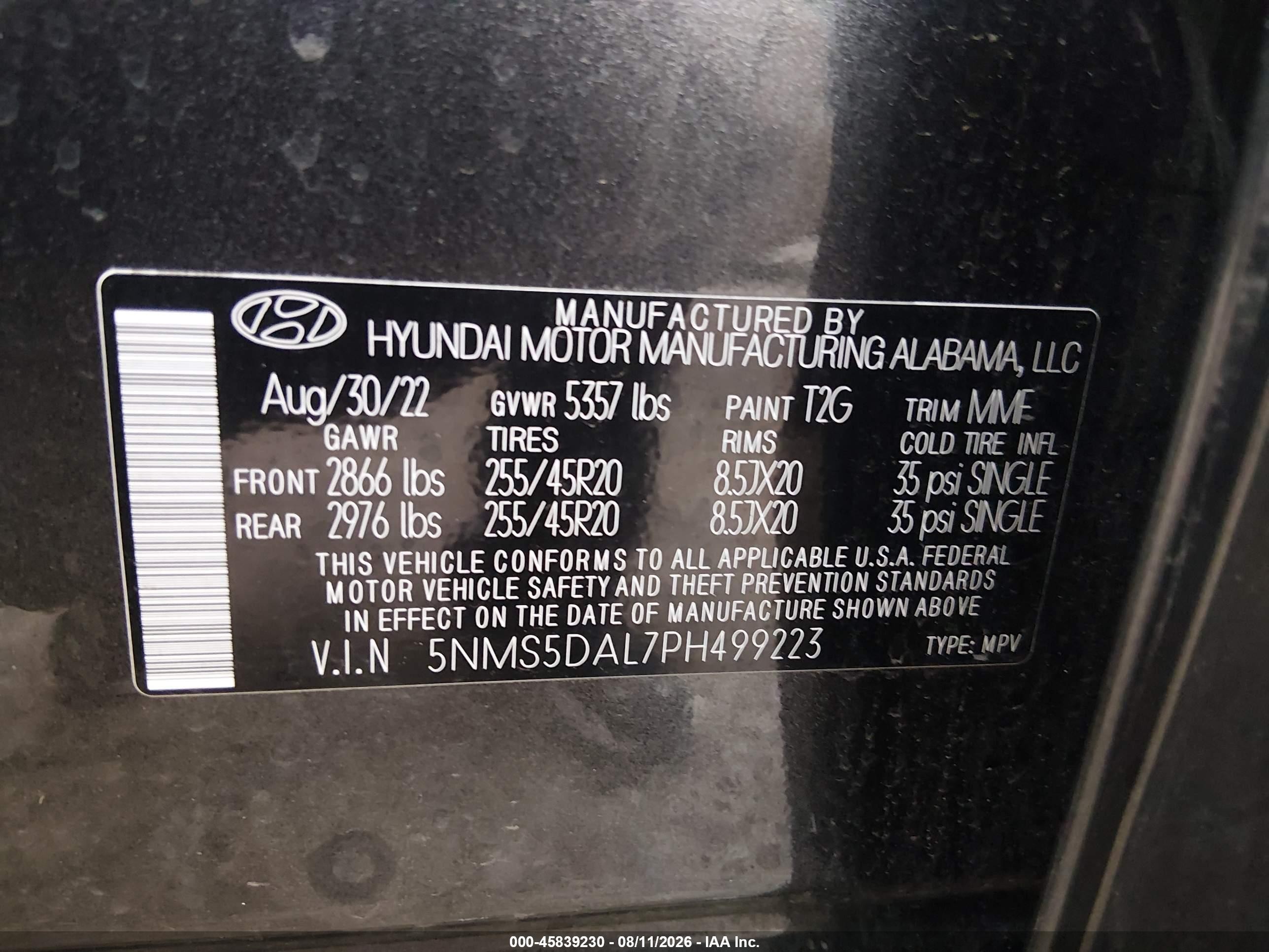2023 Hyundai Santa Fe Calligraphy Black vin: 5NMS5DAL7PH499223