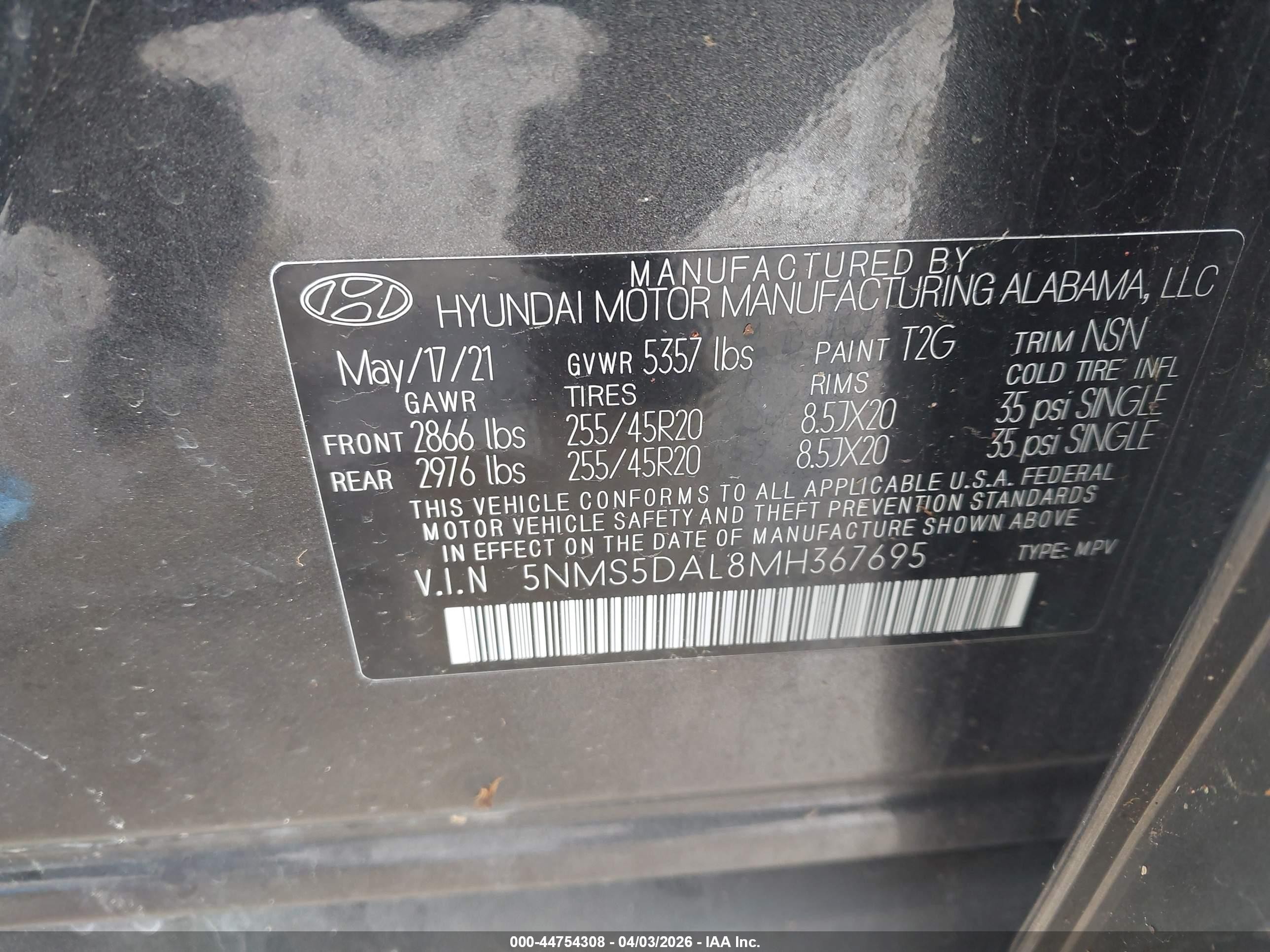 2021 Hyundai Santa Fe Calligraphy Серый vin: 5NMS5DAL8MH367695