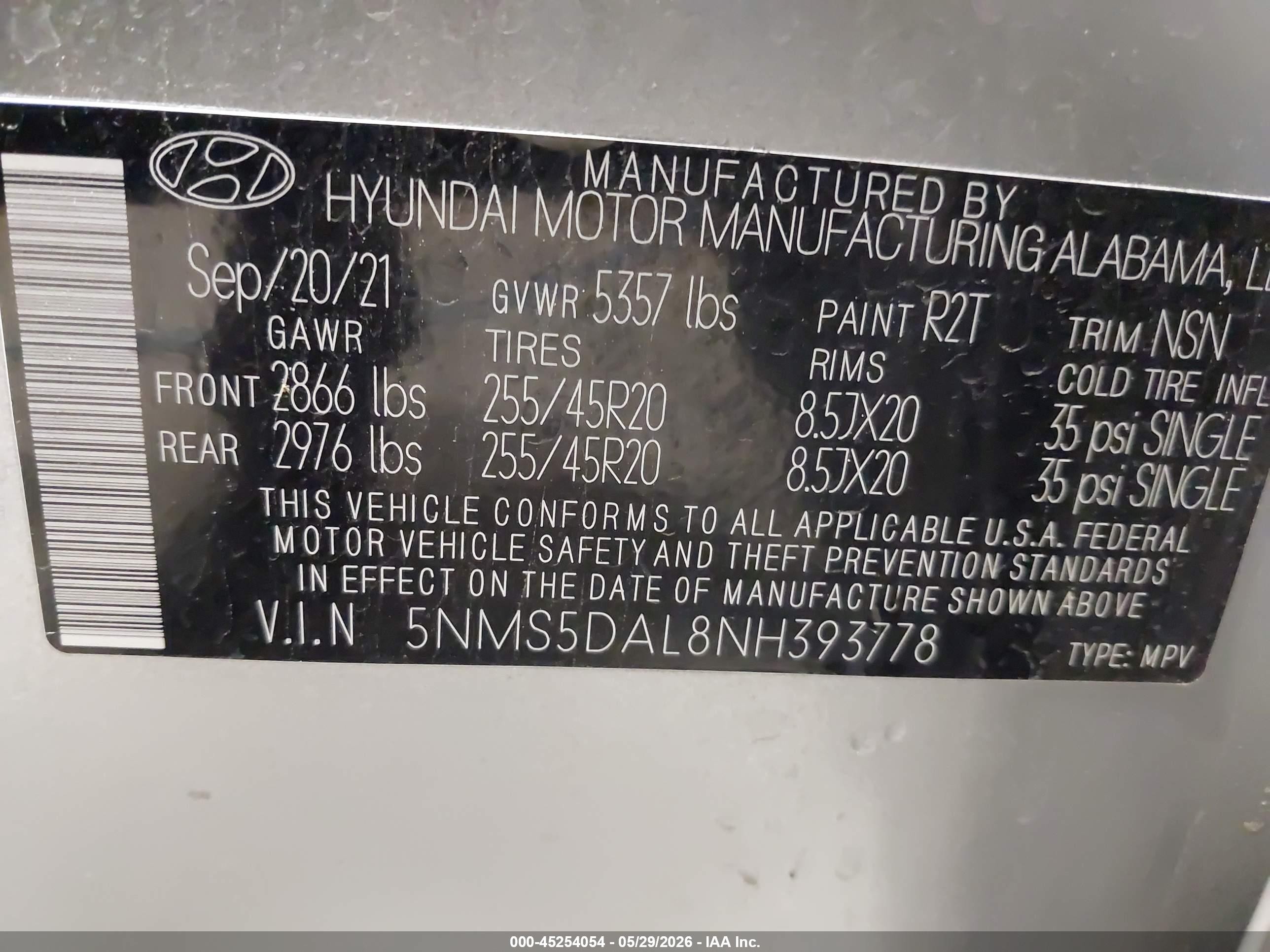2022 Hyundai Santa Fe Calligraphy Silver vin: 5NMS5DAL8NH393778