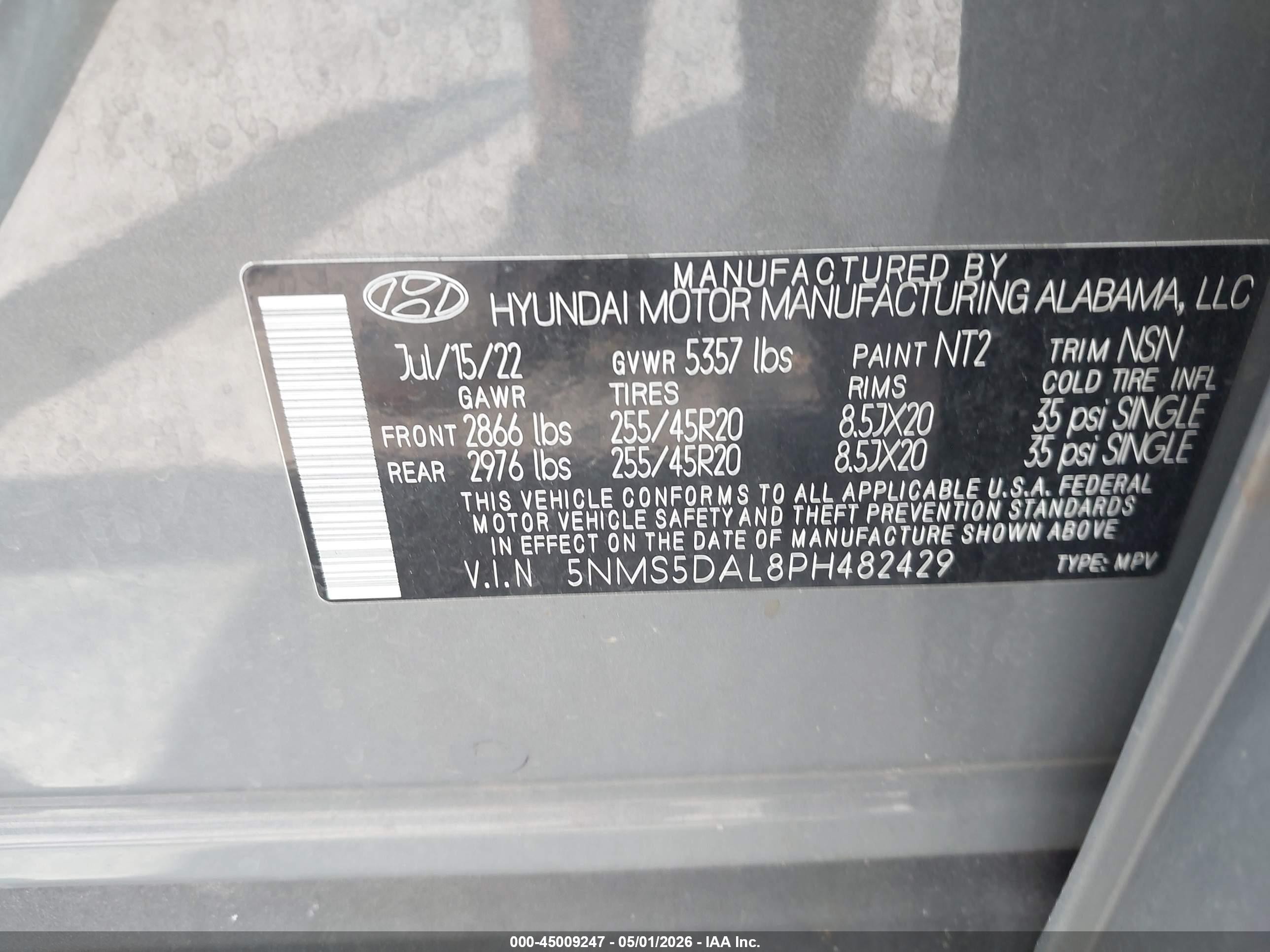 2023 Hyundai Santa Fe Calligraphy Gray vin: 5NMS5DAL8PH482429