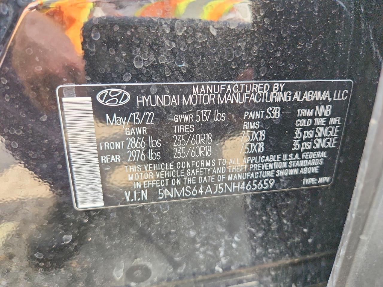 2022 Hyundai Santa Fe Xrt Черный vin: 5NMS64AJ5NH465659