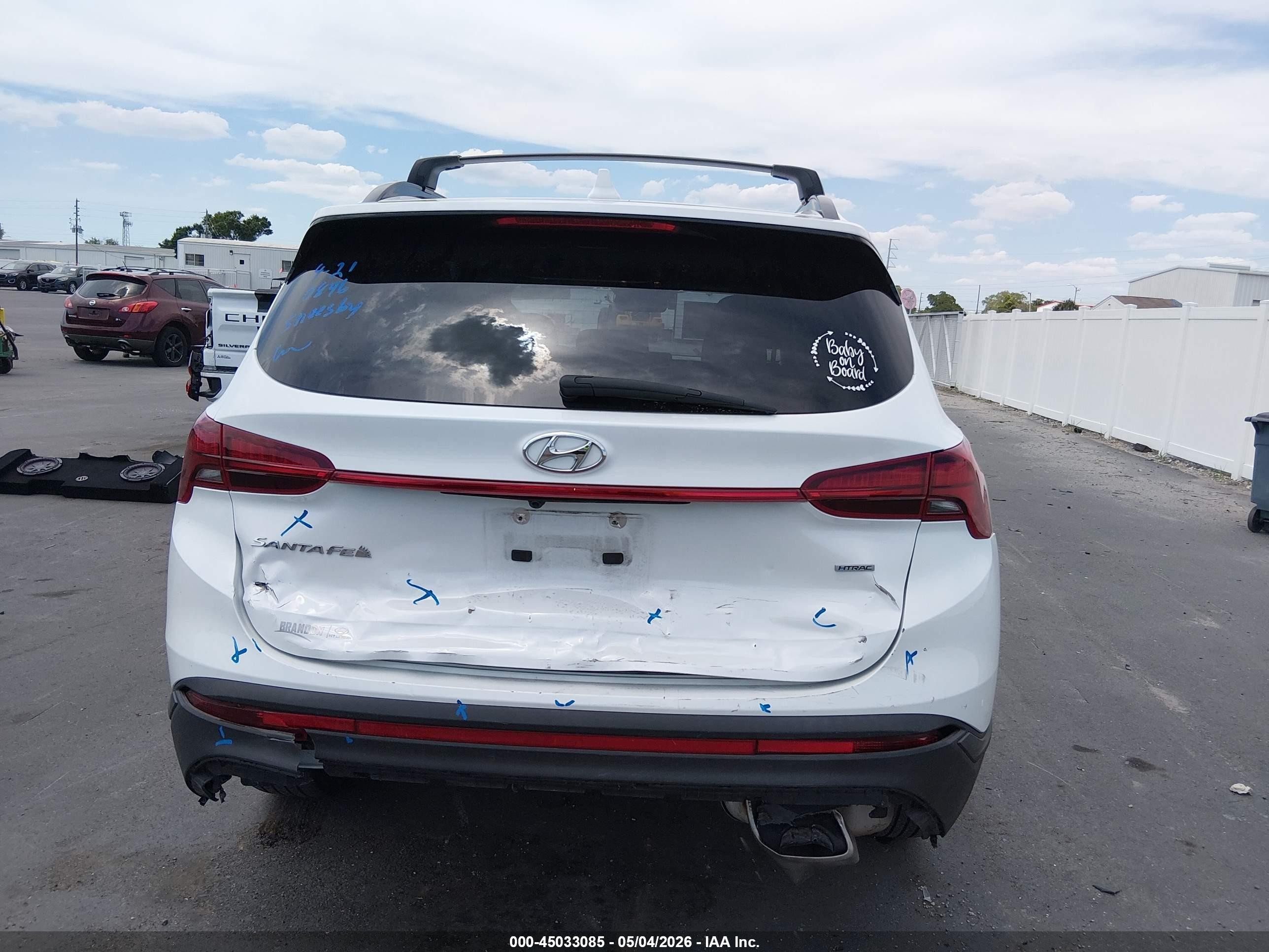 2022 Hyundai Santa Fe Xrt White vin: 5NMS6DAJ5NH480159