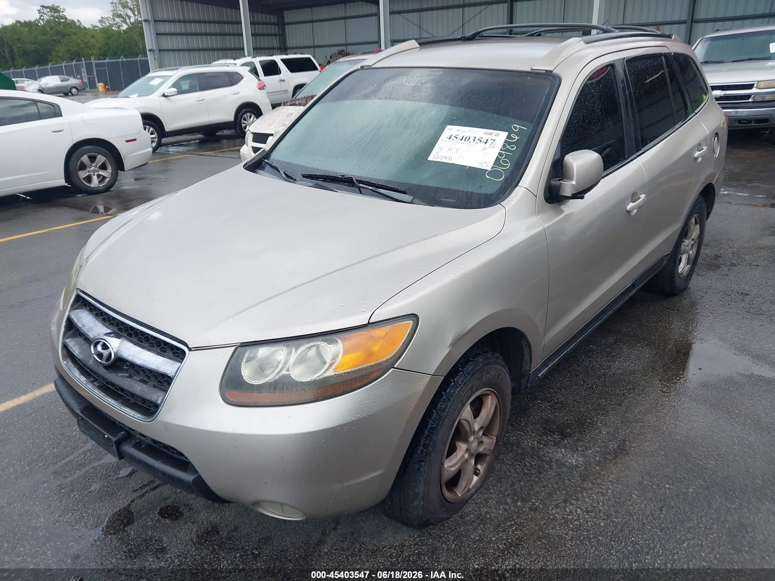 2007 Hyundai Santa Fe Gls Silver vin: 5NMSG13D07H069869