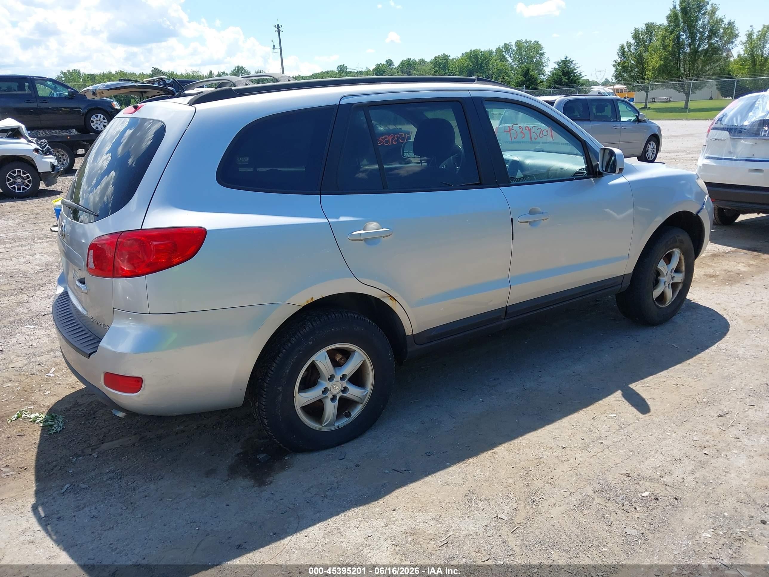 2008 Hyundai Santa Fe Gls Silver vin: 5NMSG13D08H191715