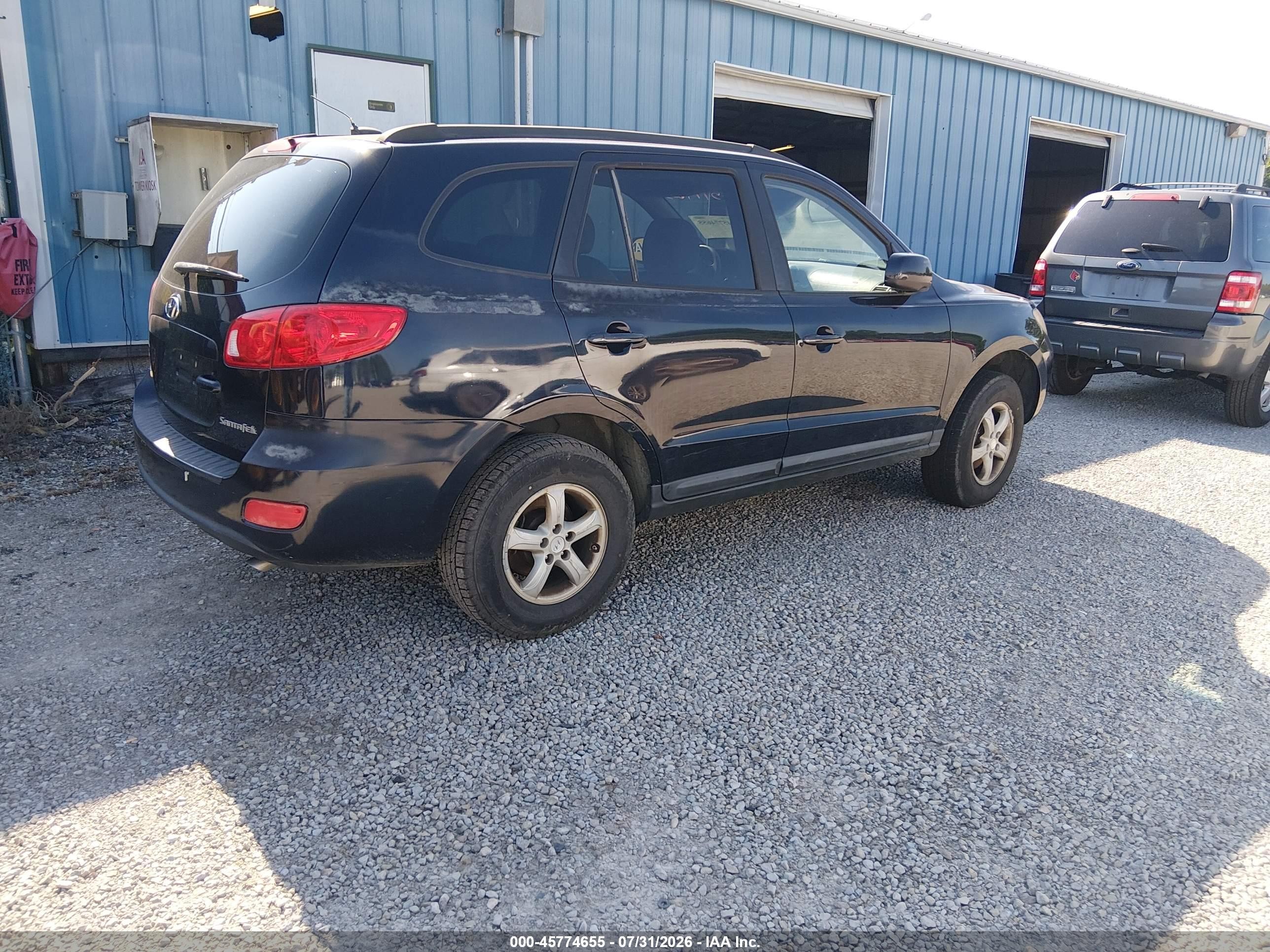 2008 Hyundai Santa Fe Gls Black vin: 5NMSG13D08H194839