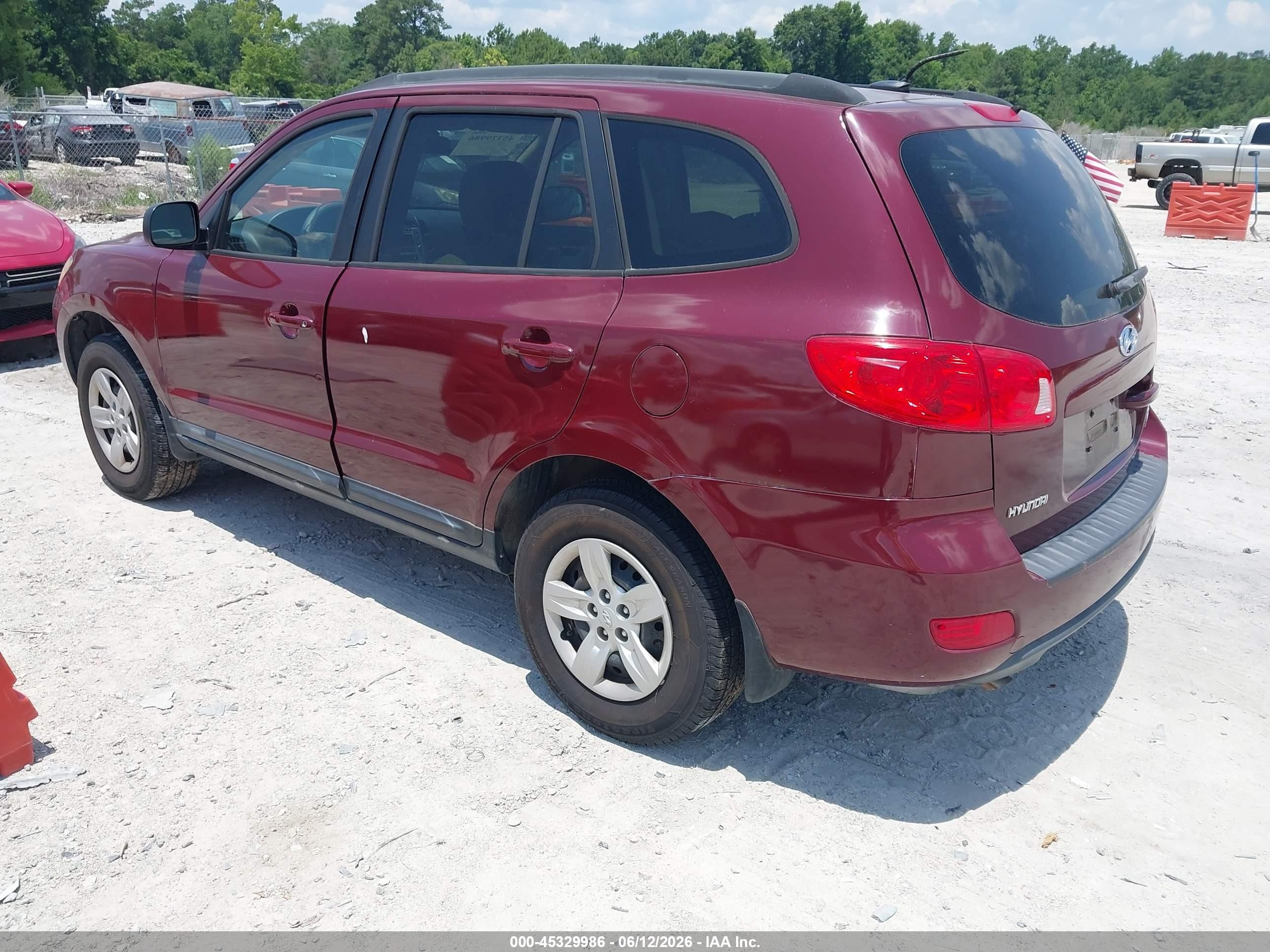 2009 Hyundai Santa Fe Gls Бордовый vin: 5NMSG13D09H327603