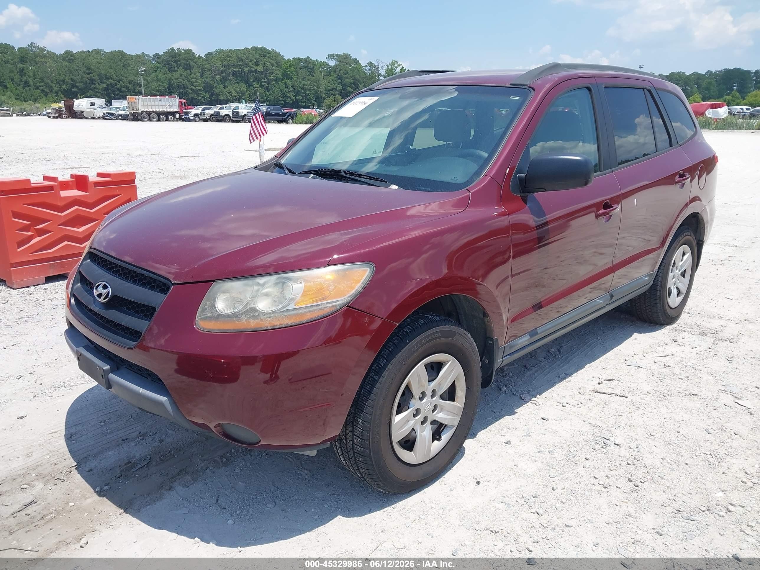 2009 Hyundai Santa Fe Gls Бордовый vin: 5NMSG13D09H327603