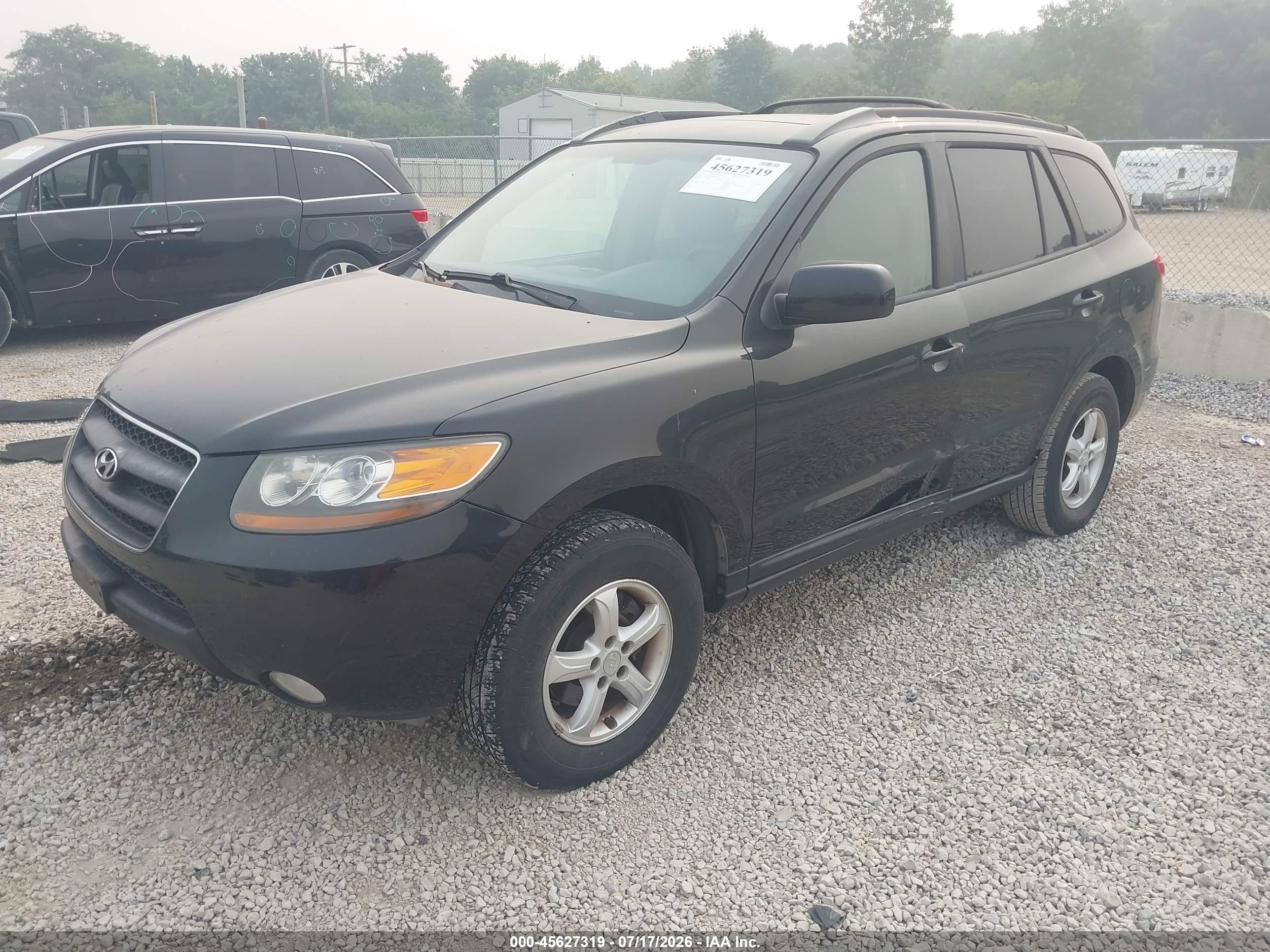 2007 Hyundai Santa Fe Gls Черный vin: 5NMSG13D17H041529