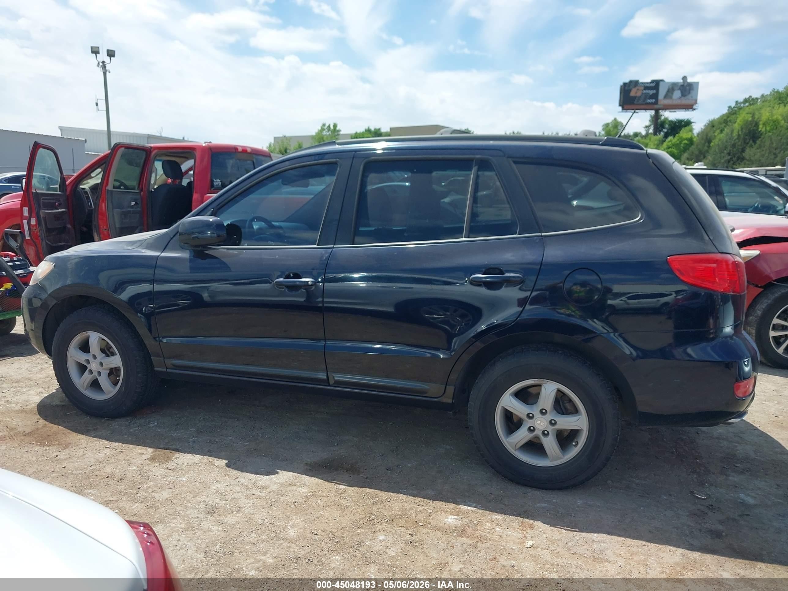 2007 Hyundai Santa Fe Gls Black vin: 5NMSG13D17H044558