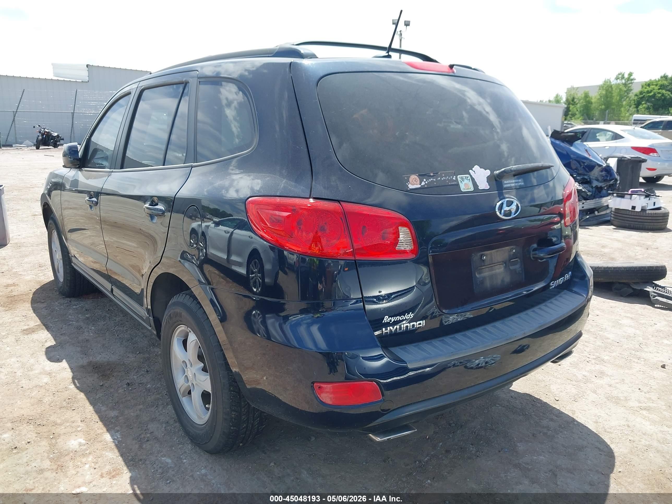 2007 Hyundai Santa Fe Gls Black vin: 5NMSG13D17H044558