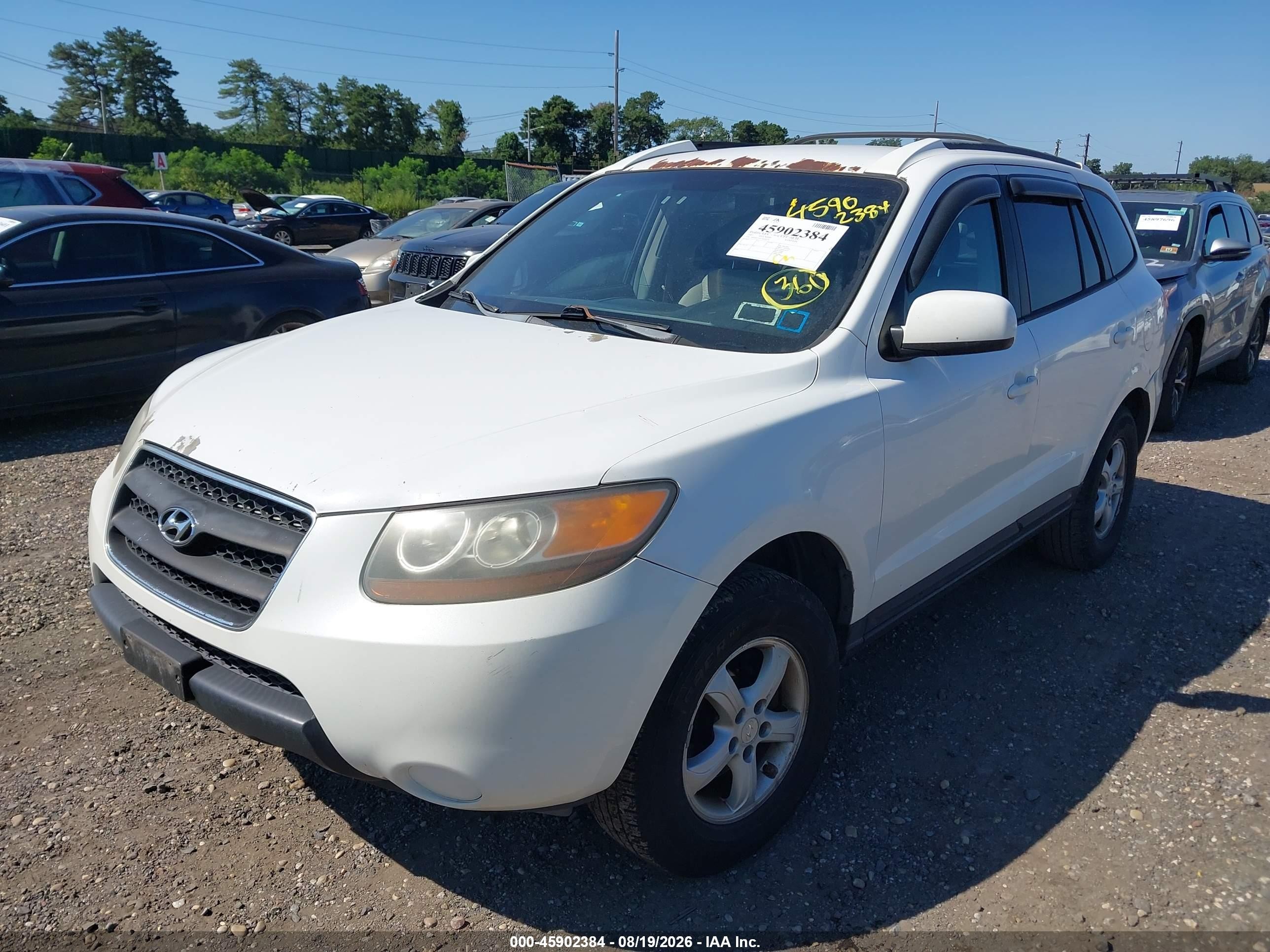 2007 Hyundai Santa Fe Gls White vin: 5NMSG13D17H090231