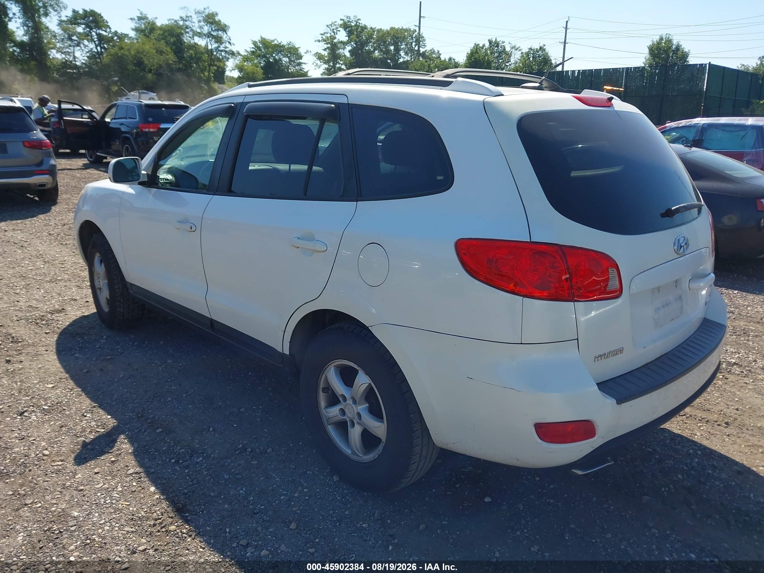 2007 Hyundai Santa Fe Gls White vin: 5NMSG13D17H090231
