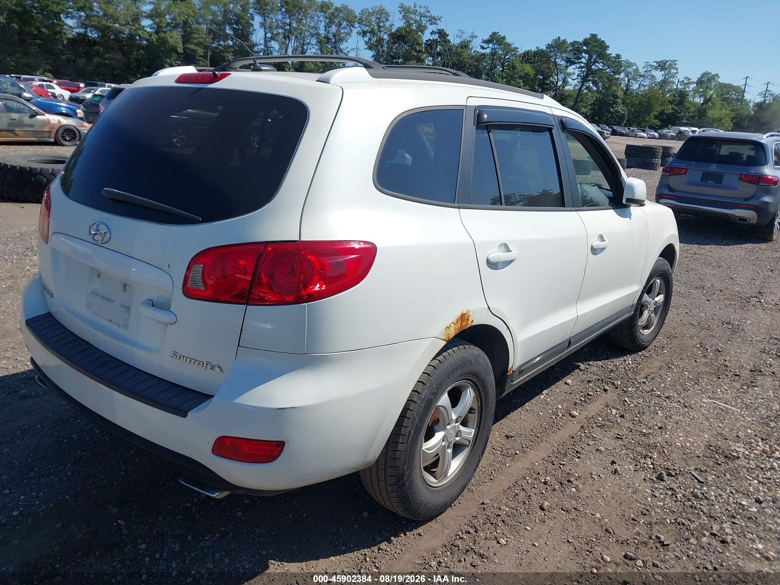 2007 Hyundai Santa Fe Gls White vin: 5NMSG13D17H090231